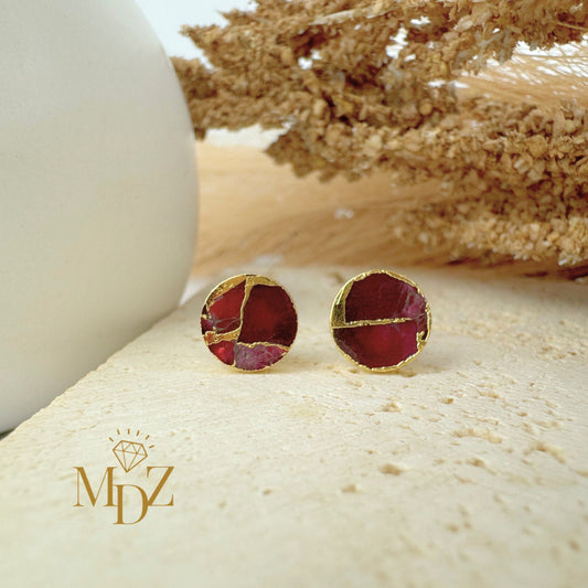 Minimalist Ruby Stud Earrings