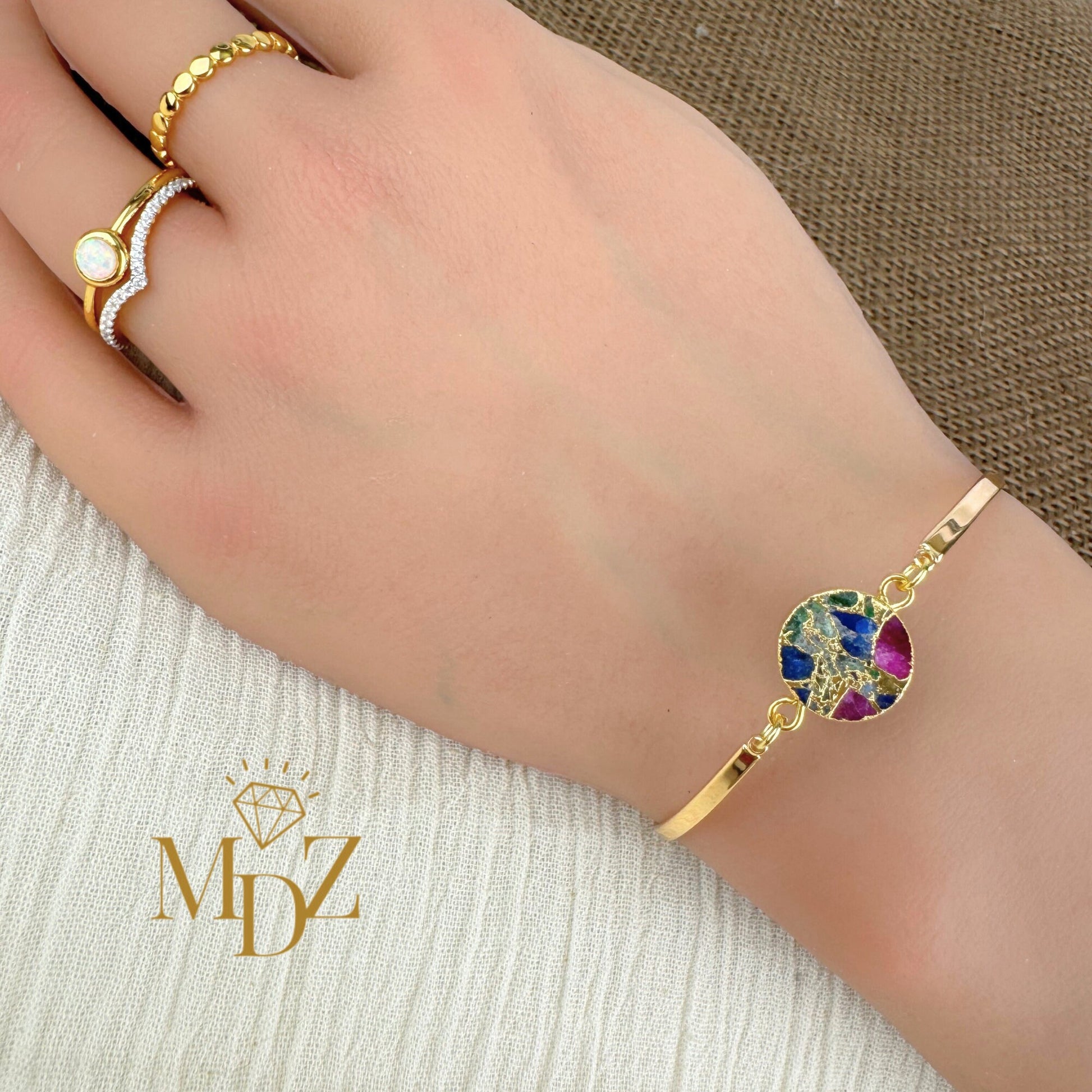 Round Mojave Turquoise Bracelet