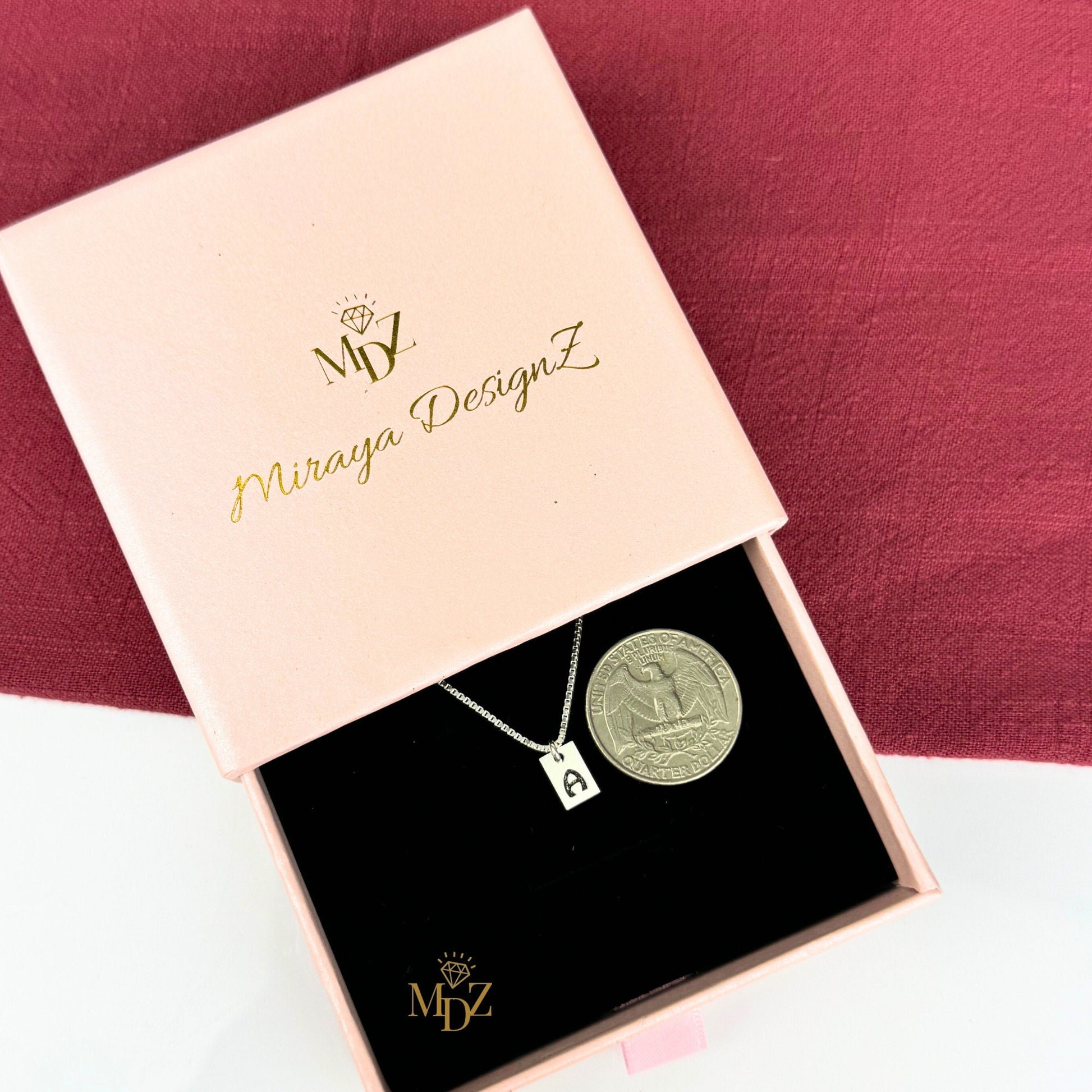 Custom Sterling Silver Letter Engraved Pendant