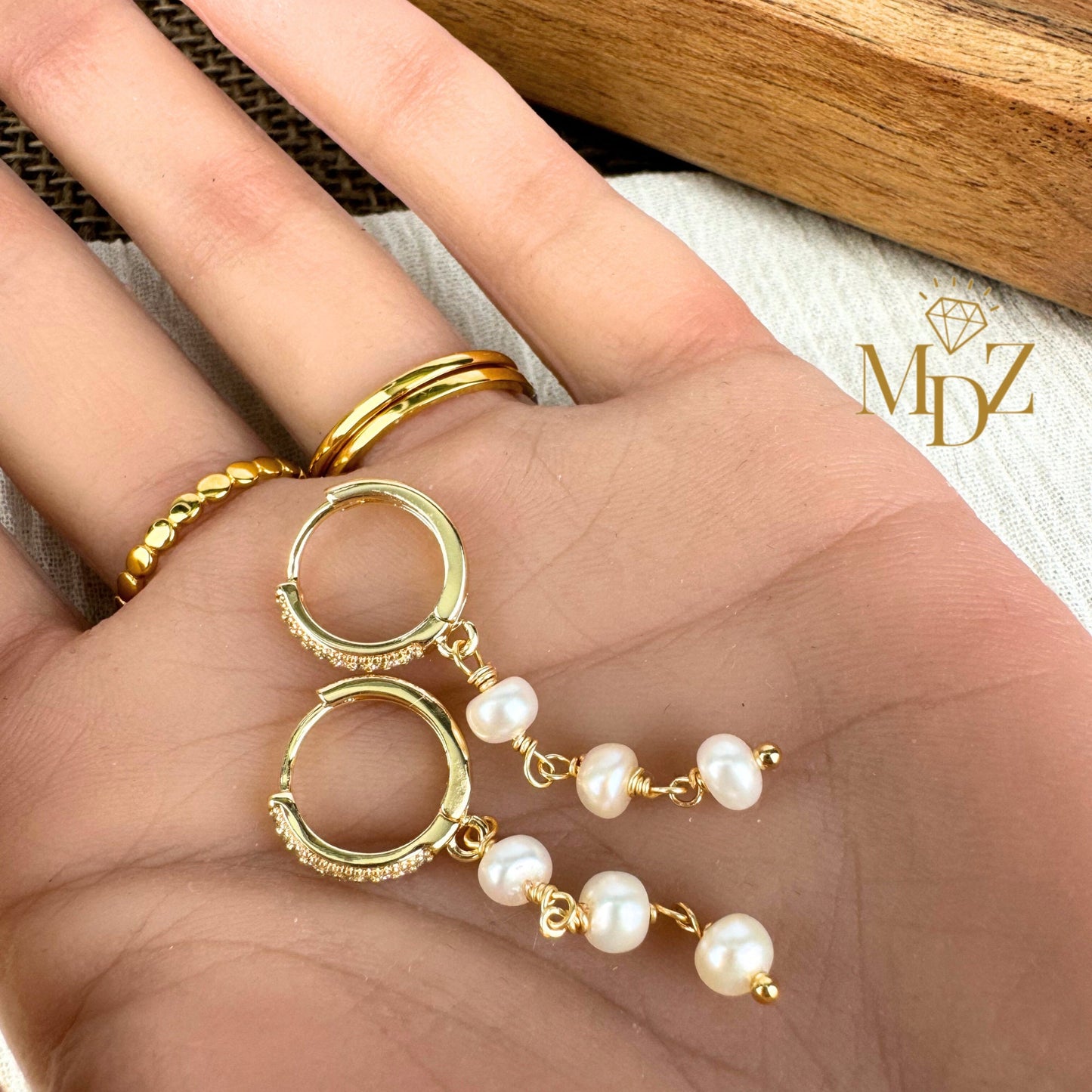 pearl hoop earrings