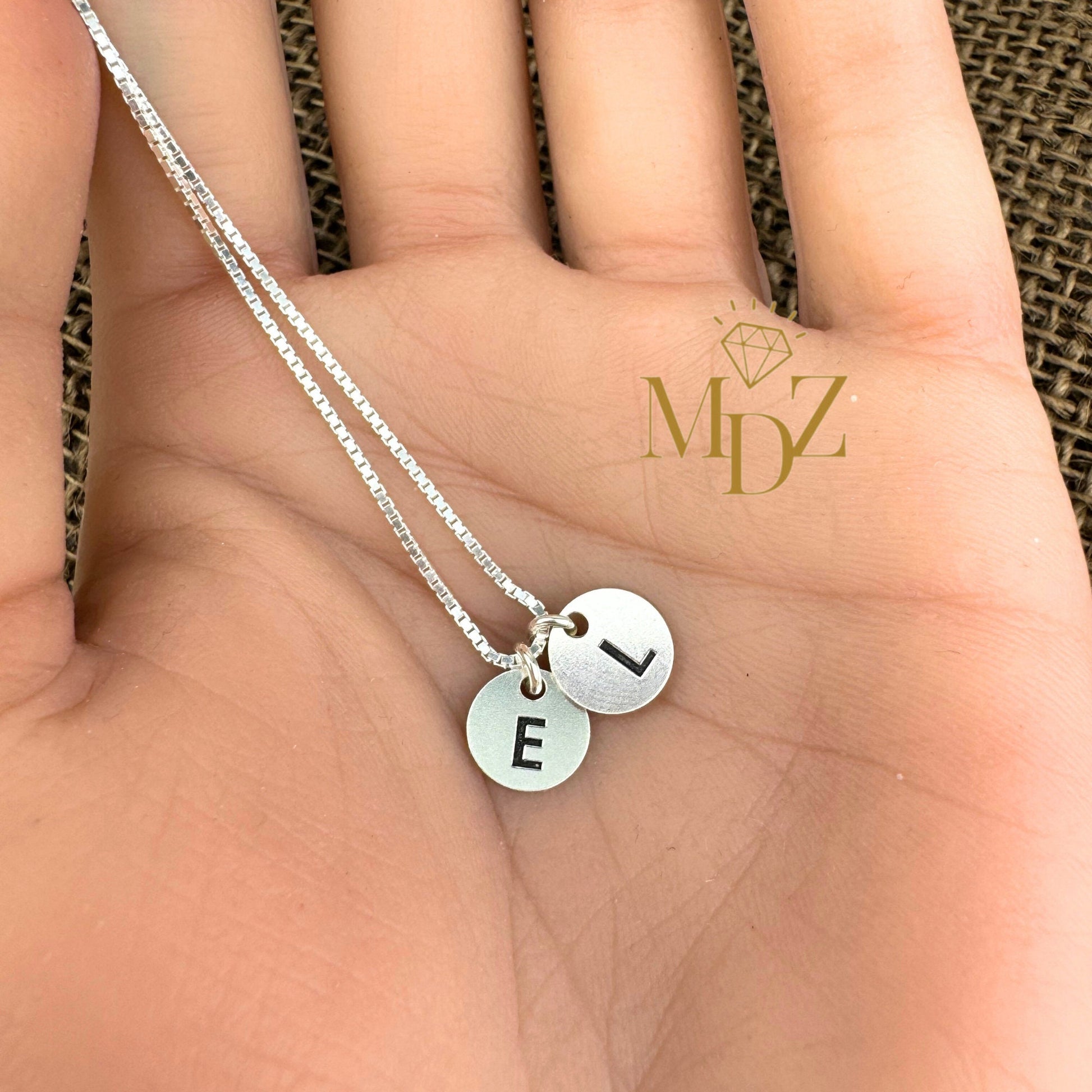 Round initial necklace