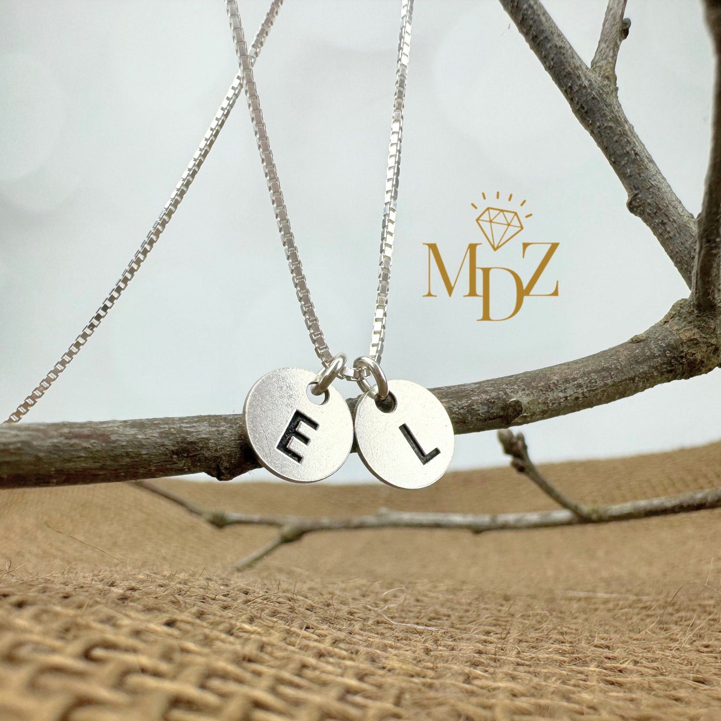 Round initial necklace