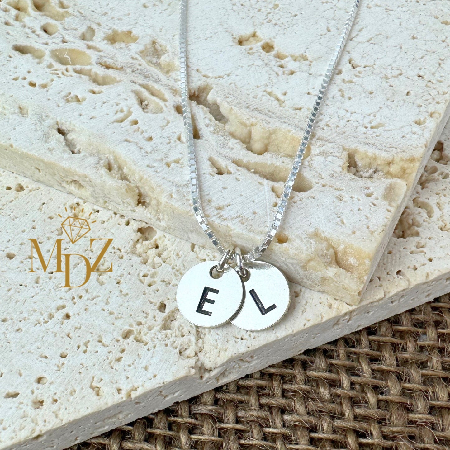 Round initial necklace