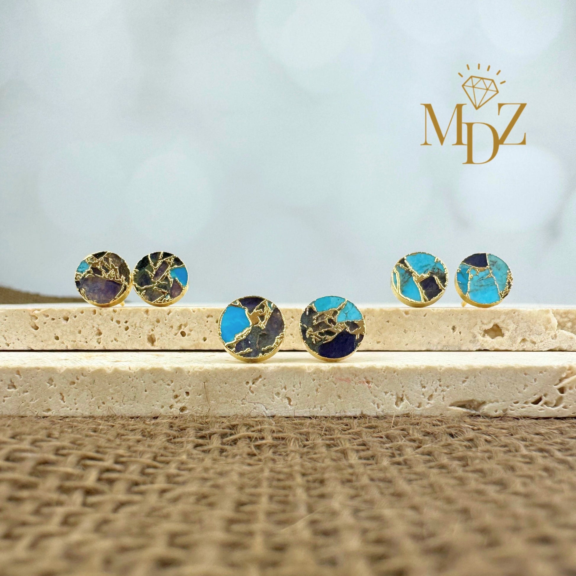 Mojave Purple Turquoise Stud Earrings