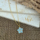 Wedding Aqua Flower Necklace