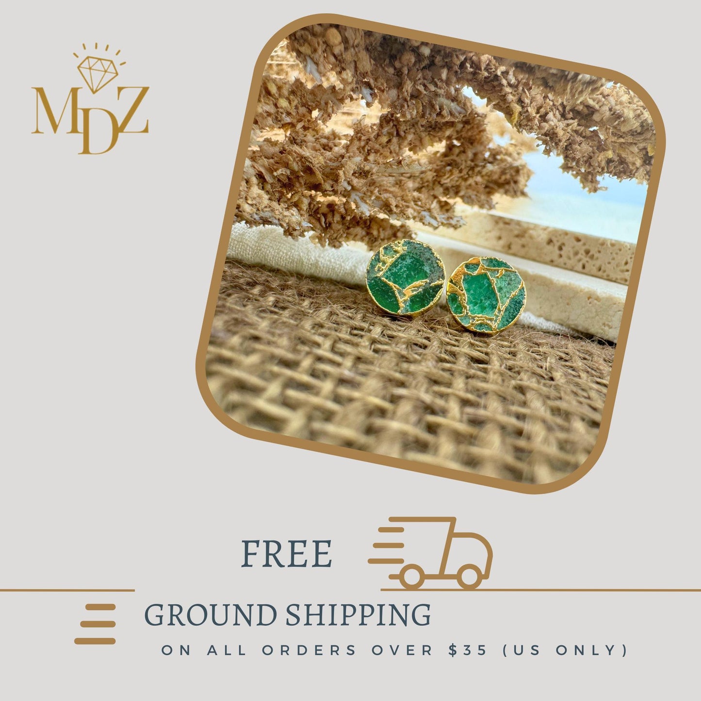 emerald green stud earrings