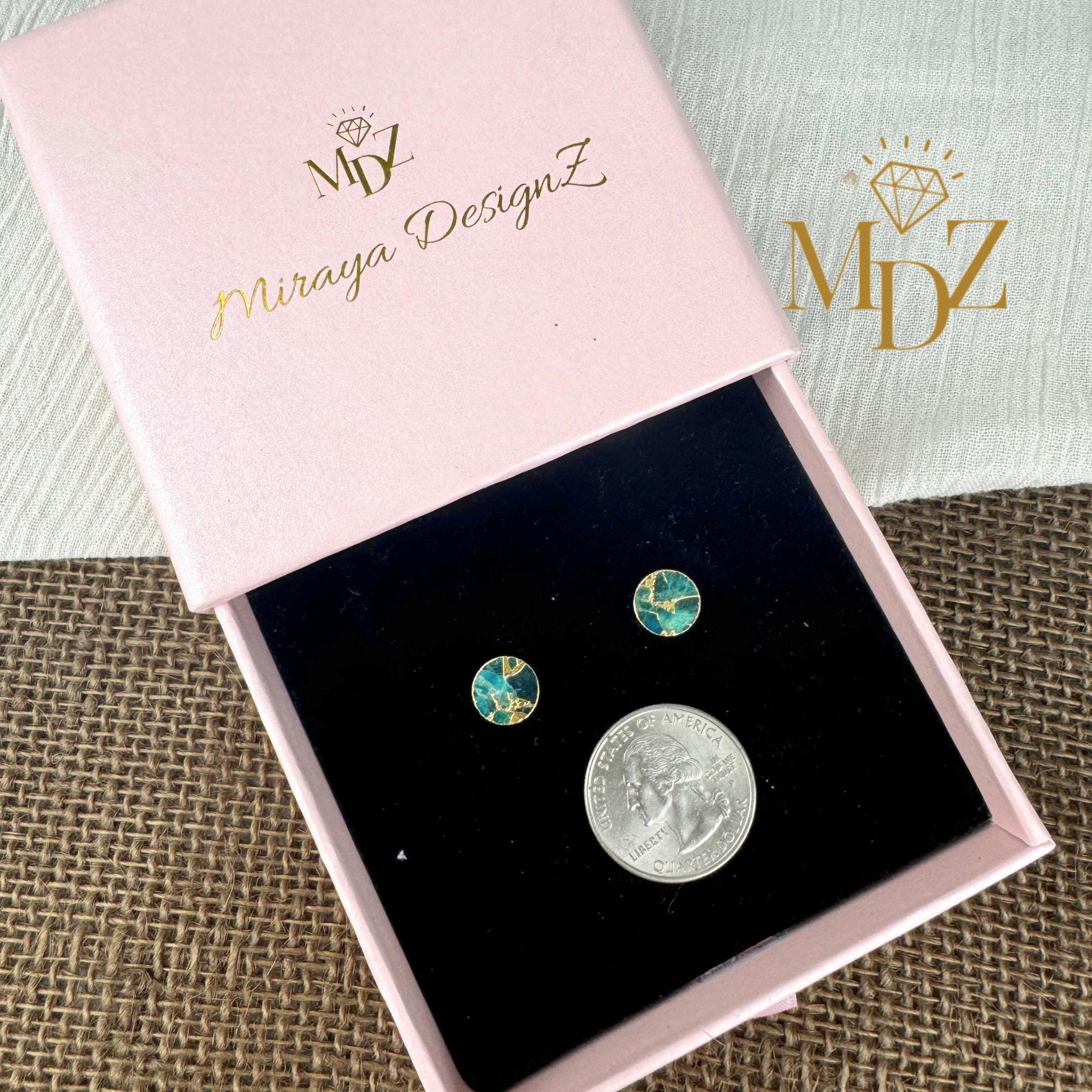 Ocean Blue Mojave Turquoise Stud