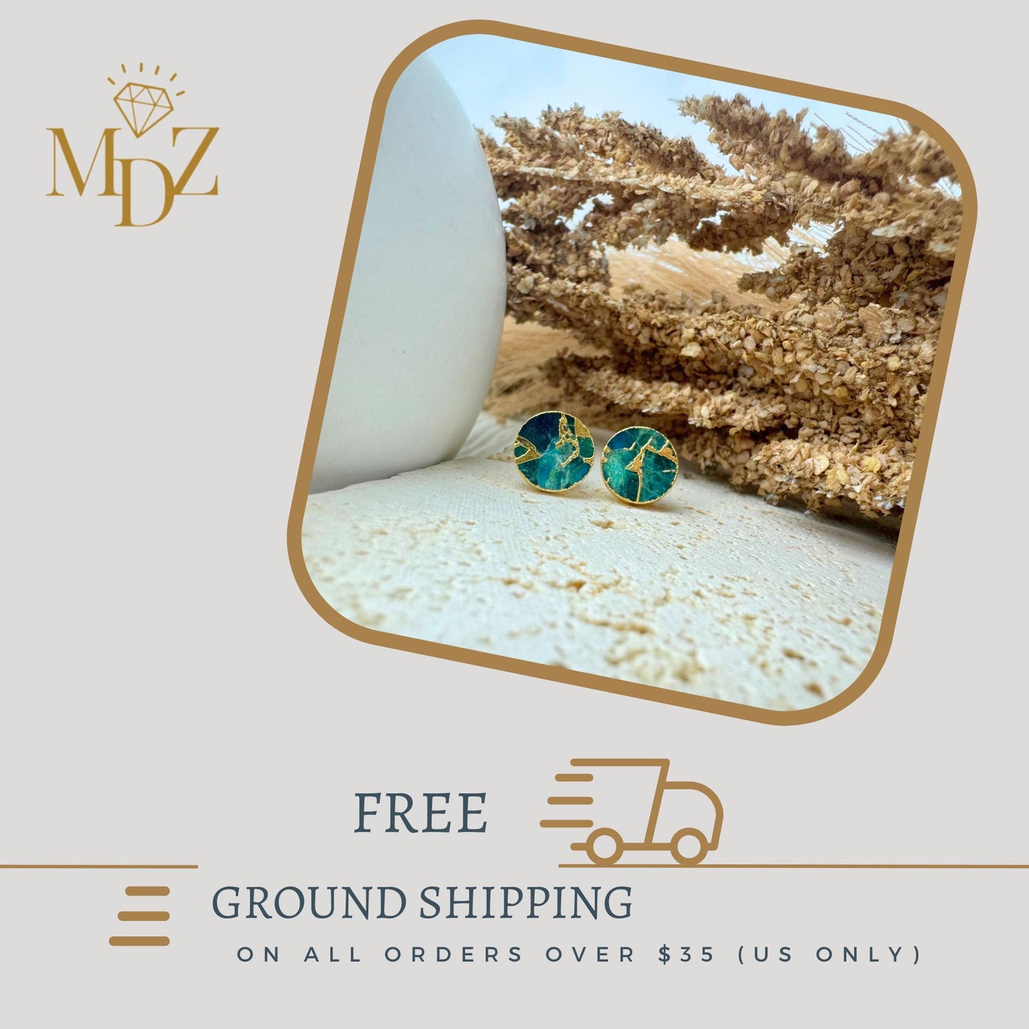 Ocean Blue Mojave Turquoise Stud