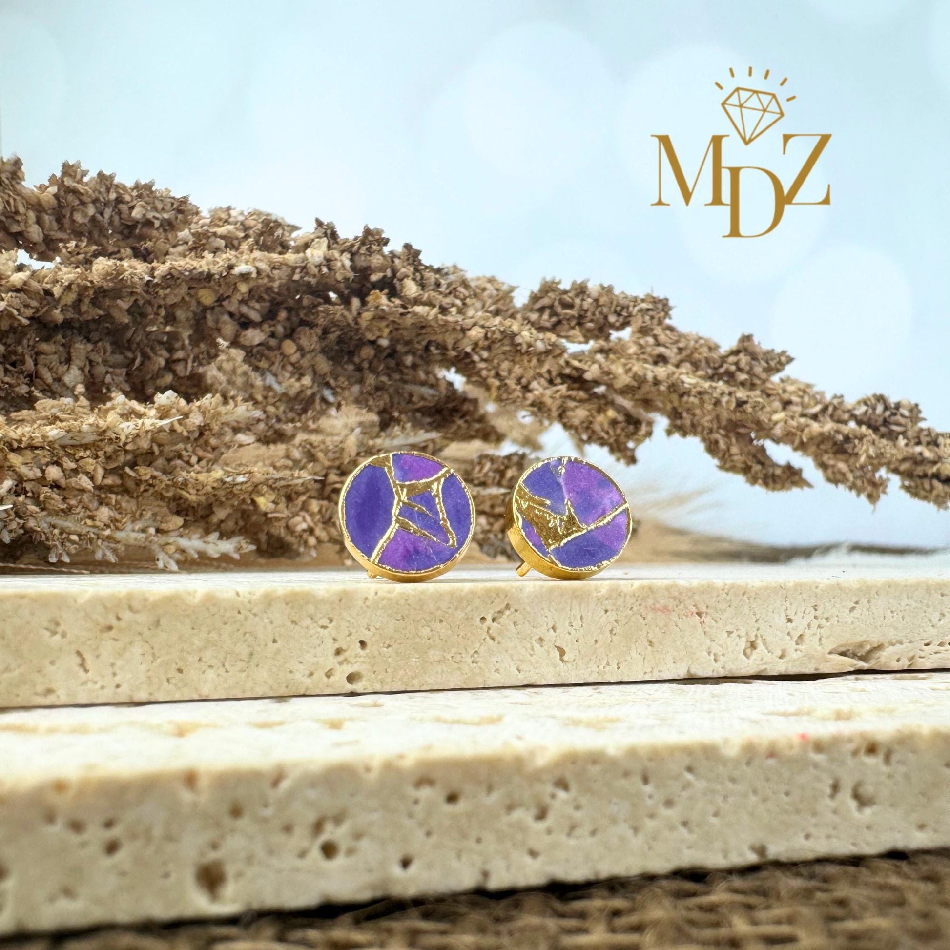 Purple Mojave Turquoise Stud