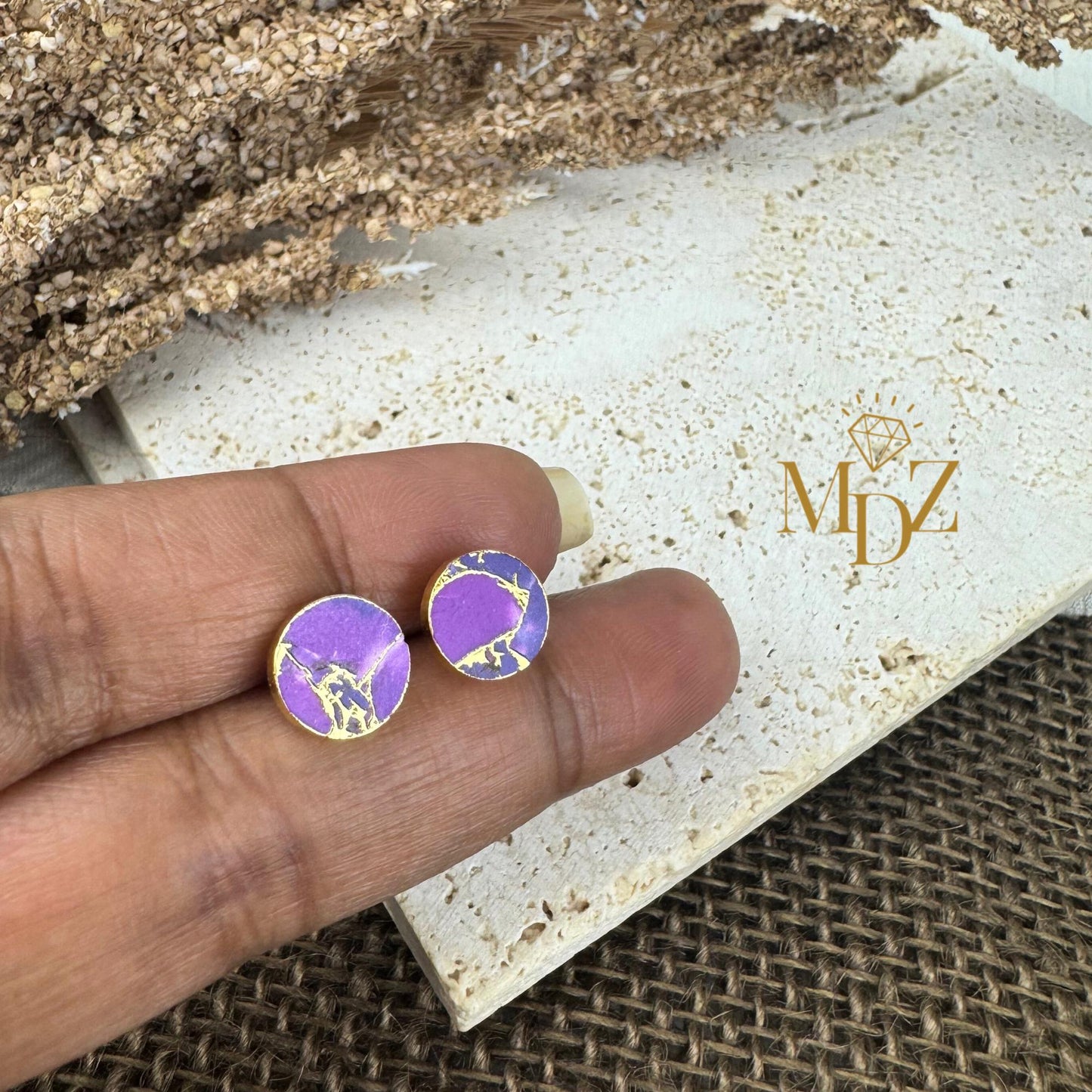 Purple Mojave Turquoise Stud