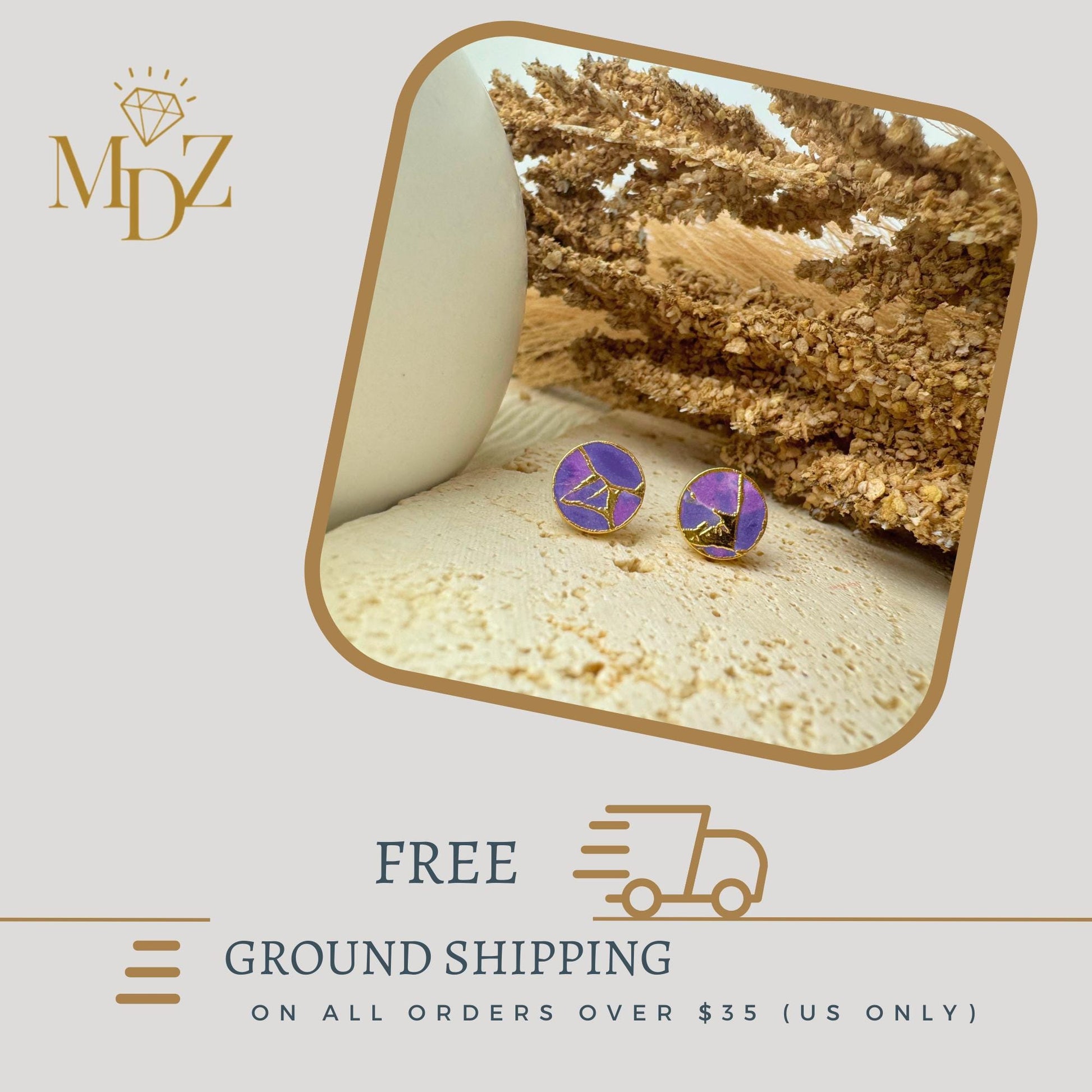 Purple Mojave Turquoise Stud