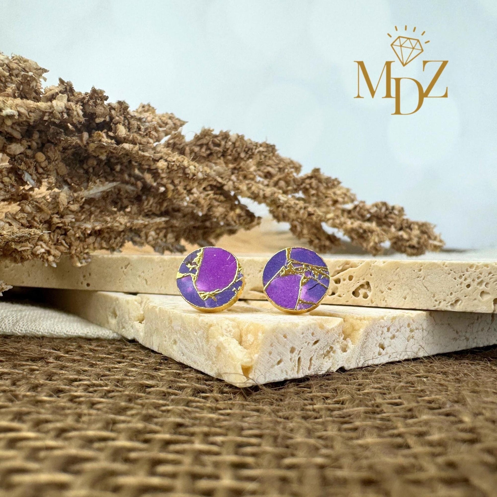 Purple Mojave Turquoise Stud