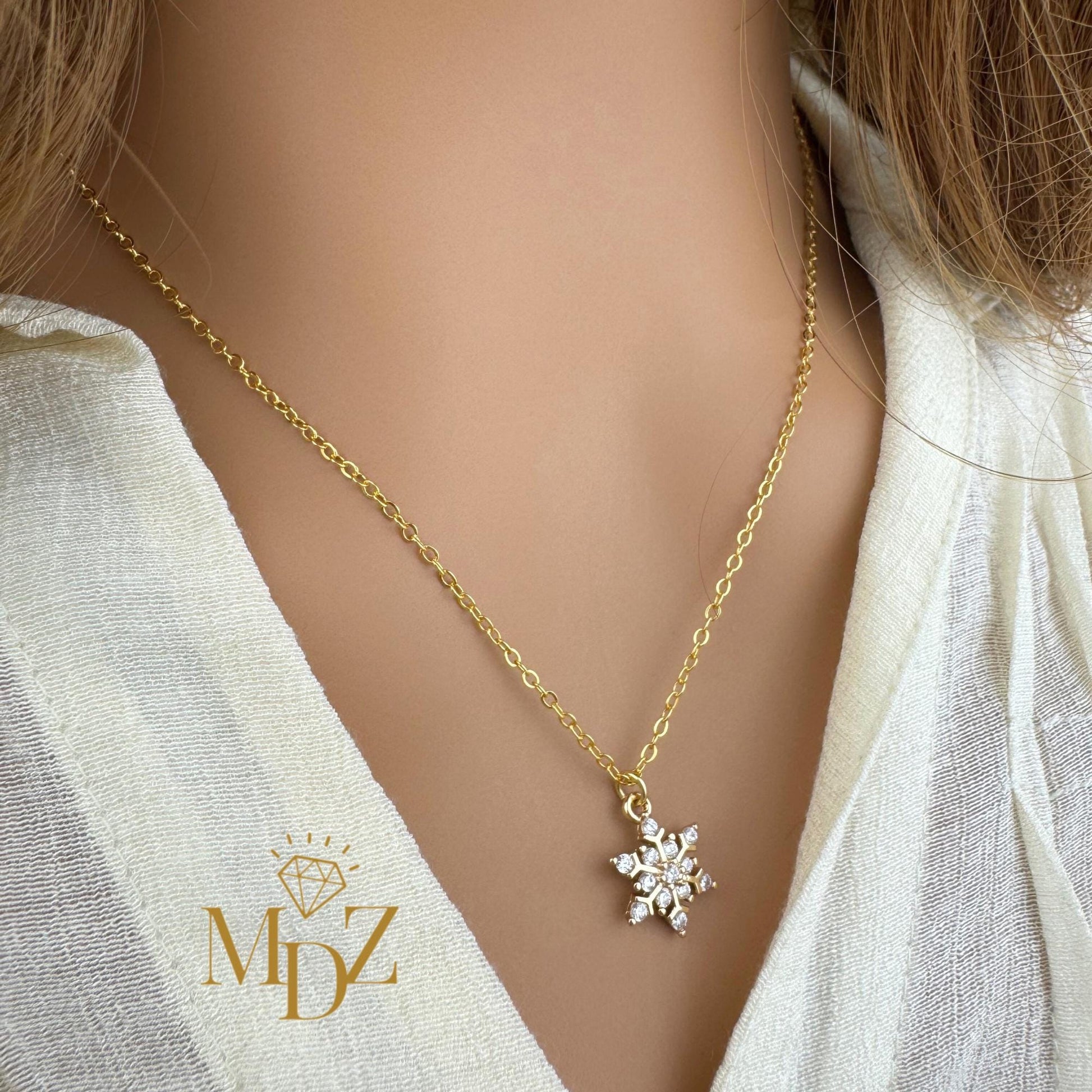 Minimalist Snowflake Layering Necklace