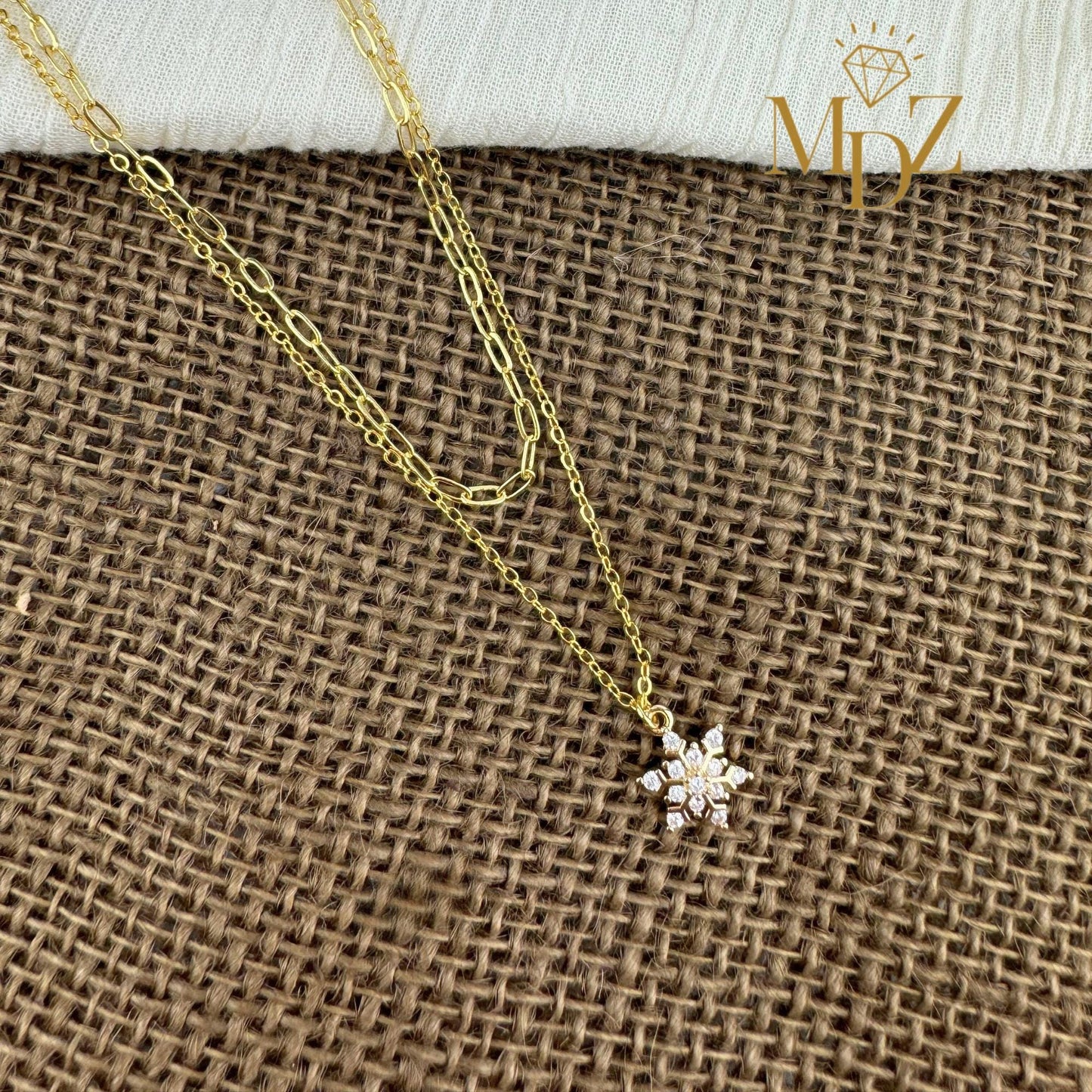 Minimalist Snowflake Layering Necklace
