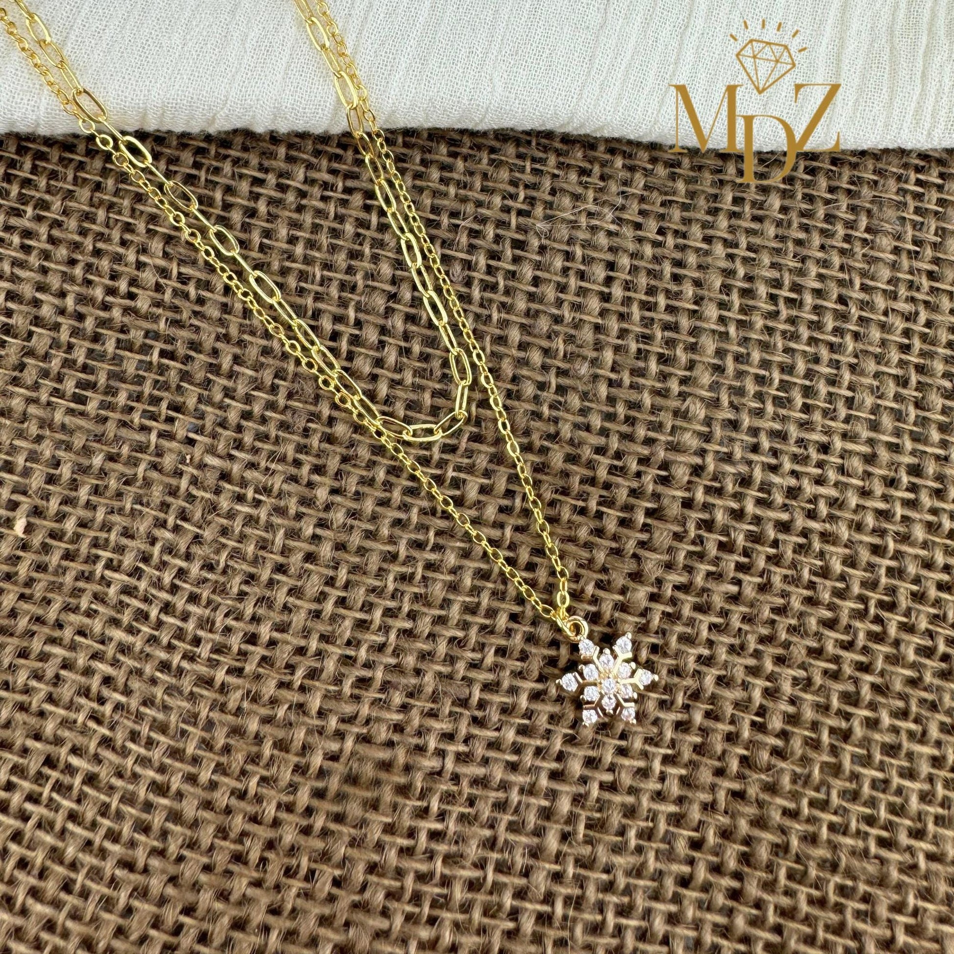 Minimalist Snowflake Layering Necklace