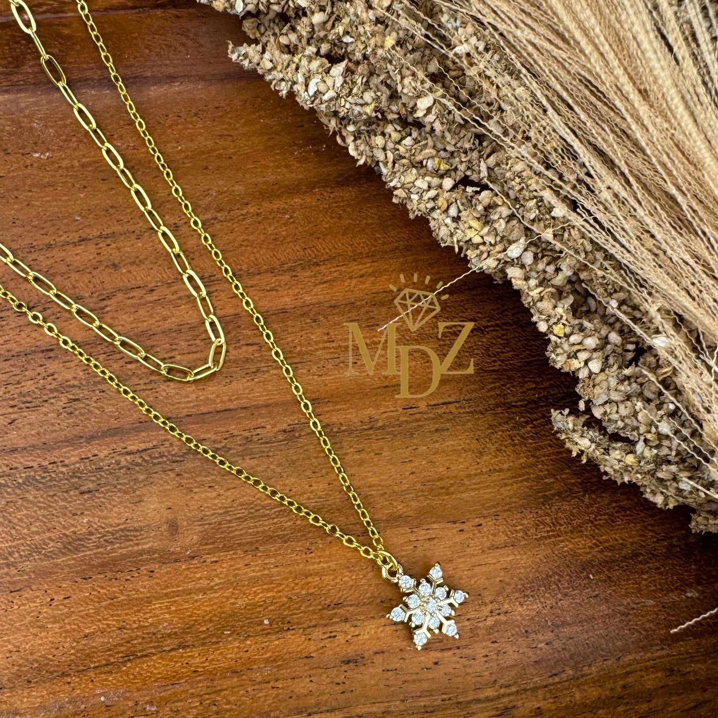 Minimalist Snowflake Layering Necklace