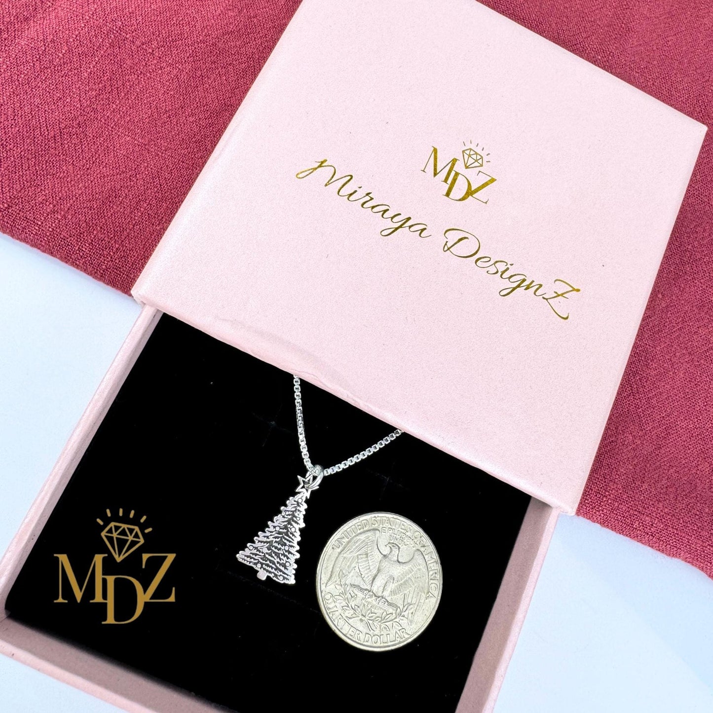 Sterling Silver Christmas Tree Necklace