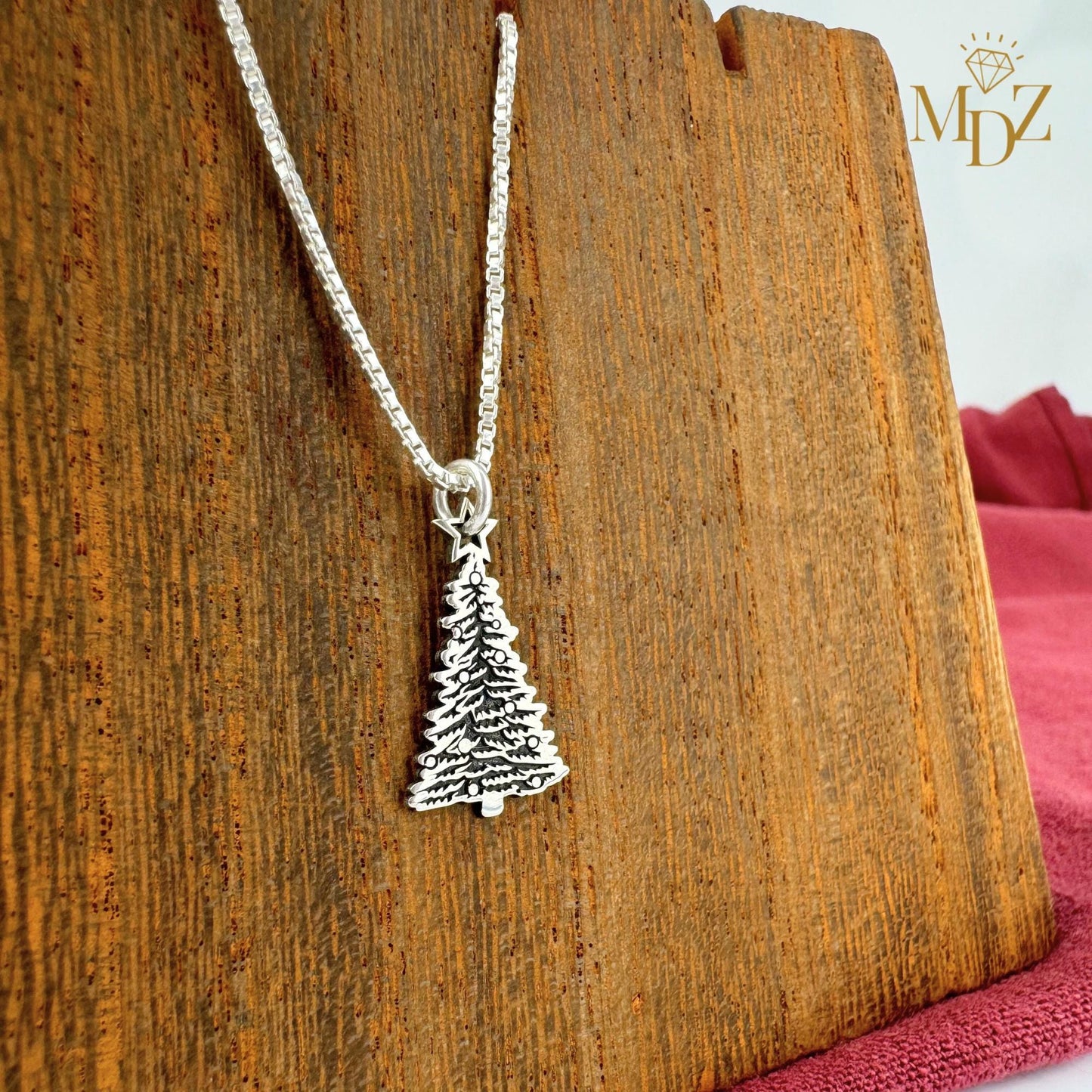 Sterling Silver Christmas Tree Necklace