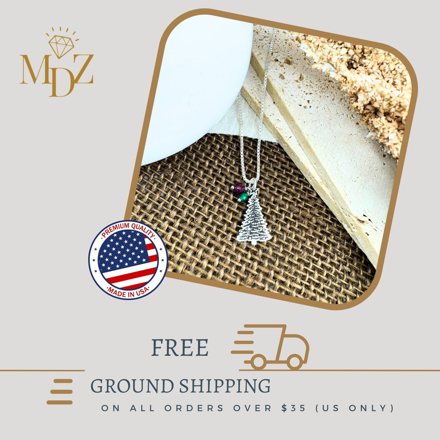 Sterling Silver Christmas Tree Necklace