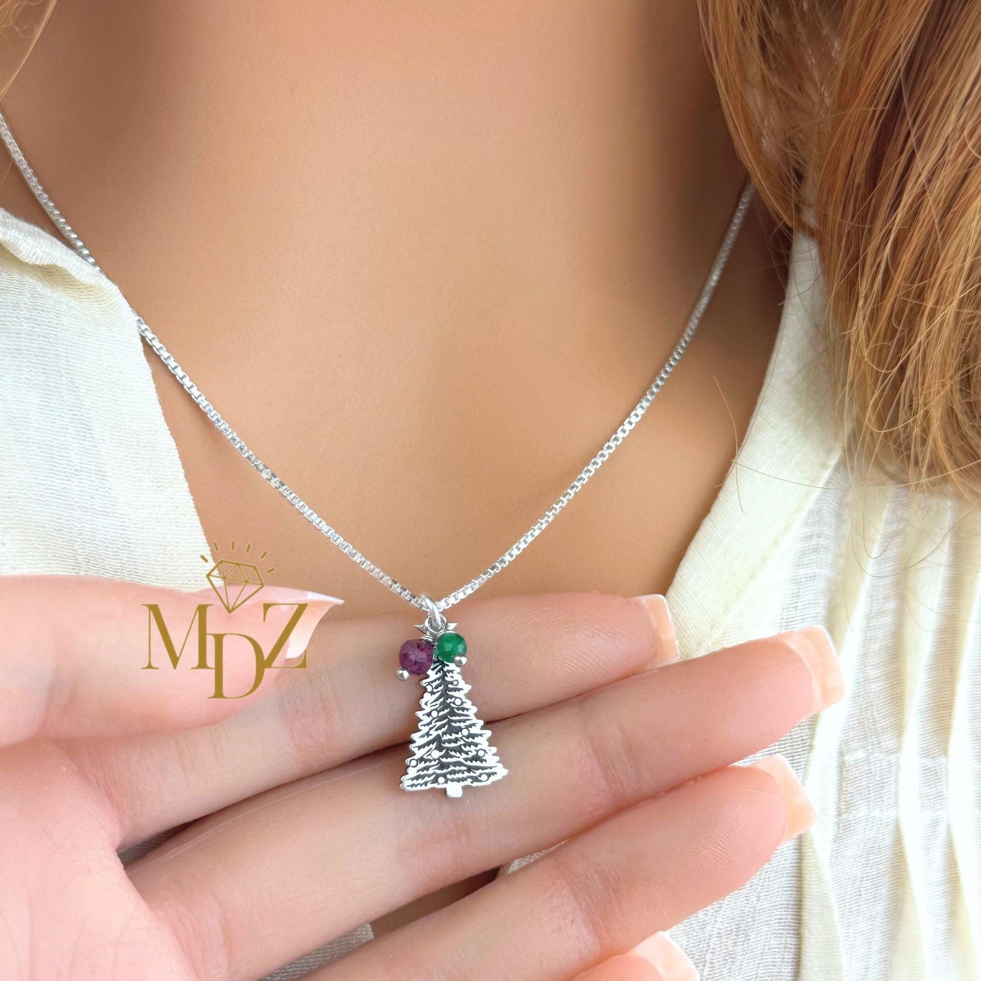 Sterling Silver Christmas Tree Necklace