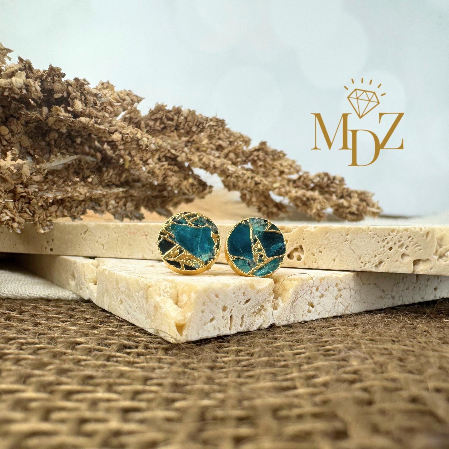 Ocean Blue Mojave Turquoise Stud