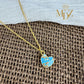 Minimalist Heart Mojave  Turquoise Necklace- Turquoise