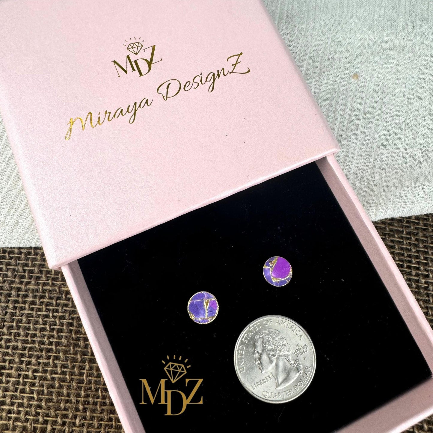 Purple Mojave Turquoise Stud