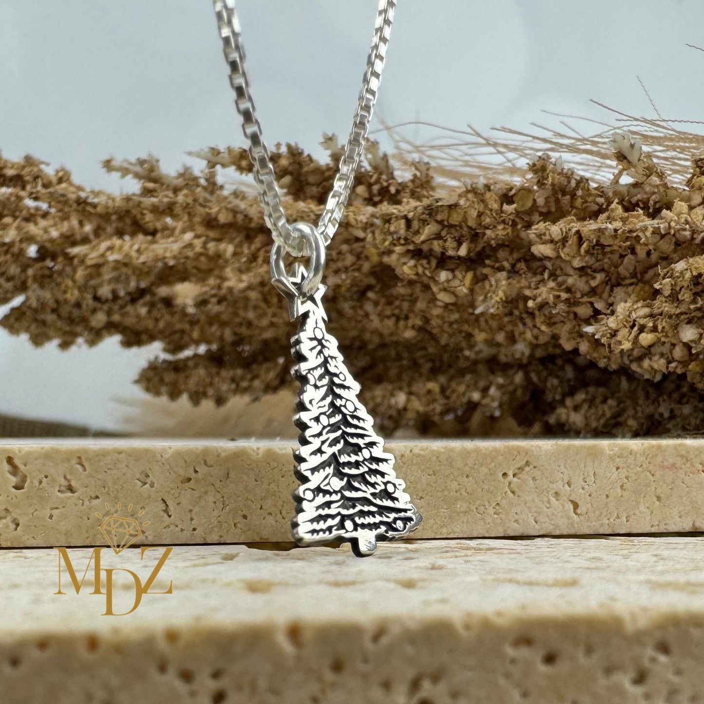 Sterling Silver Christmas Tree Necklace
