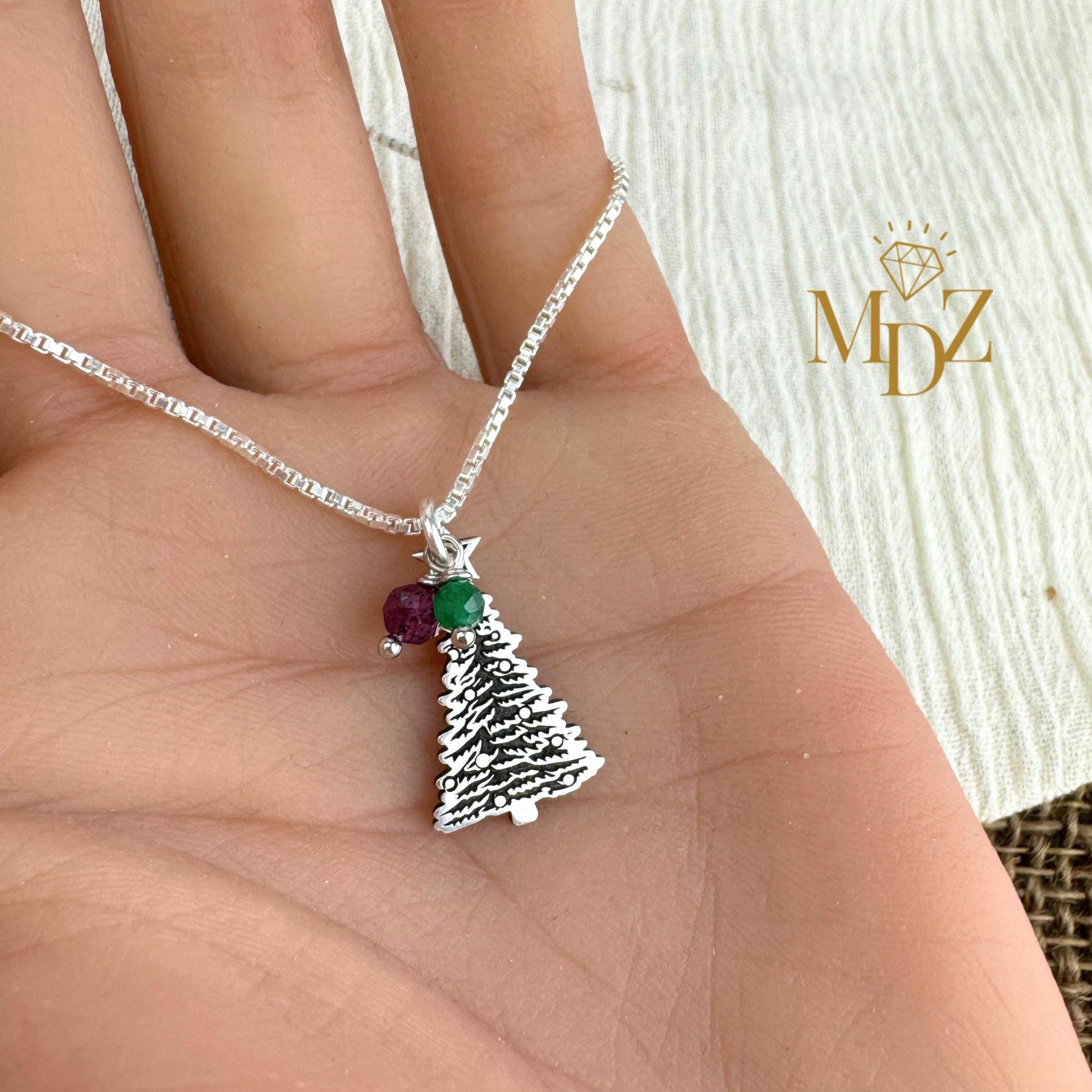 Sterling Silver Christmas Tree Necklace