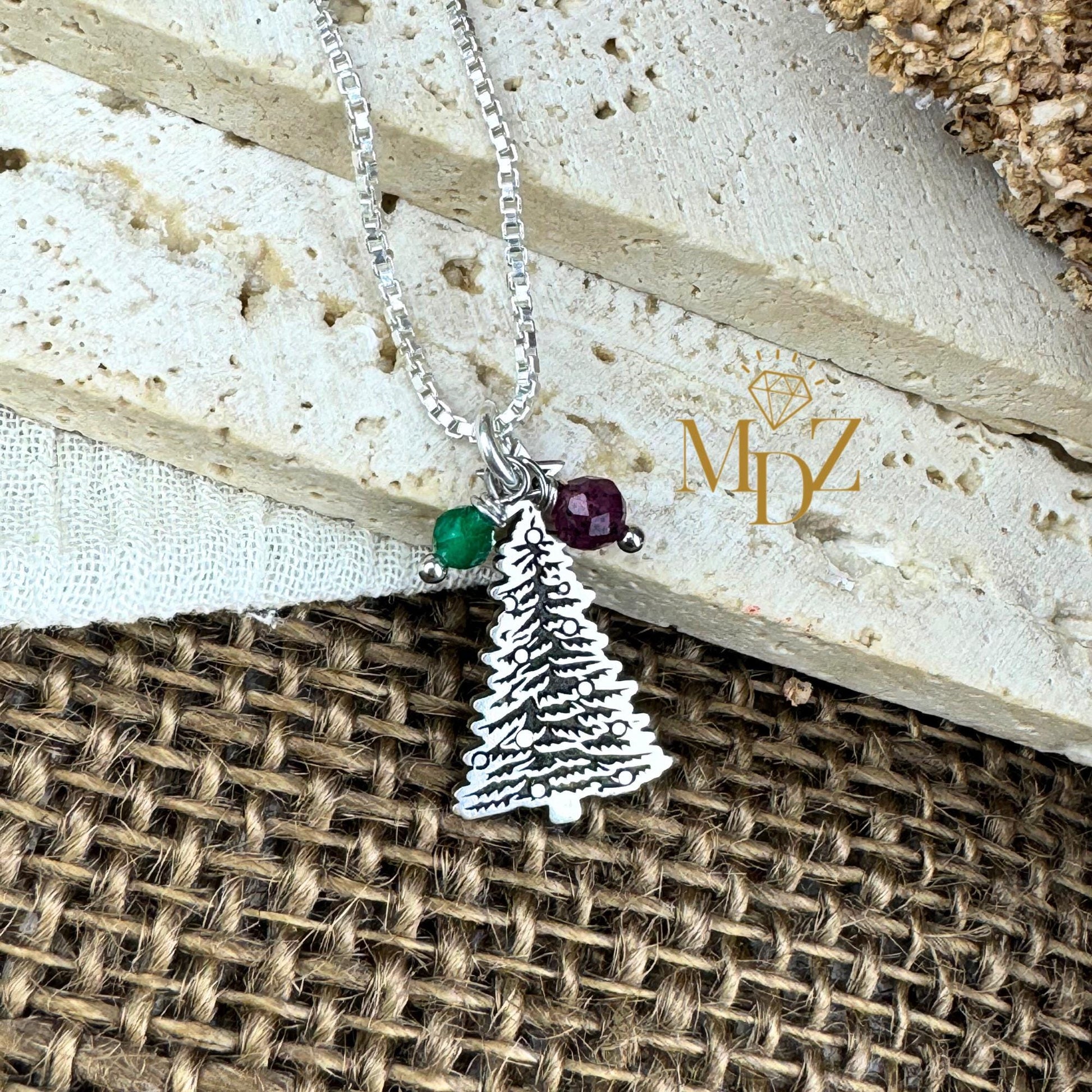 Sterling Silver Christmas Tree Necklace
