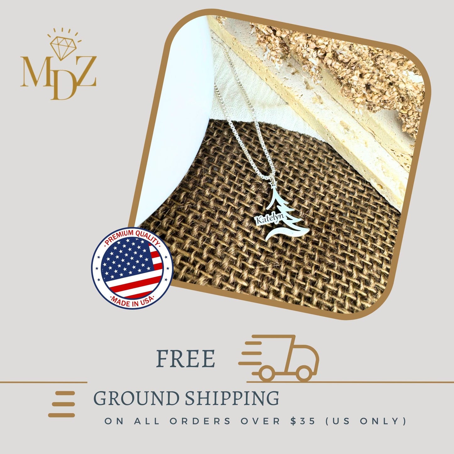 Holiday Custom Name Necklace