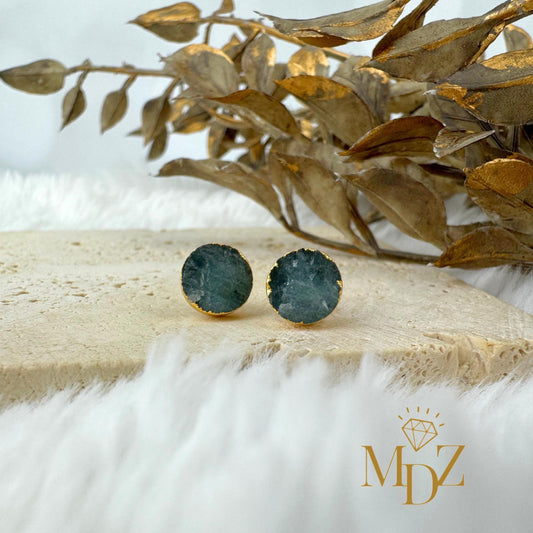 Natural Rough Aquamarine Stud Earrings
