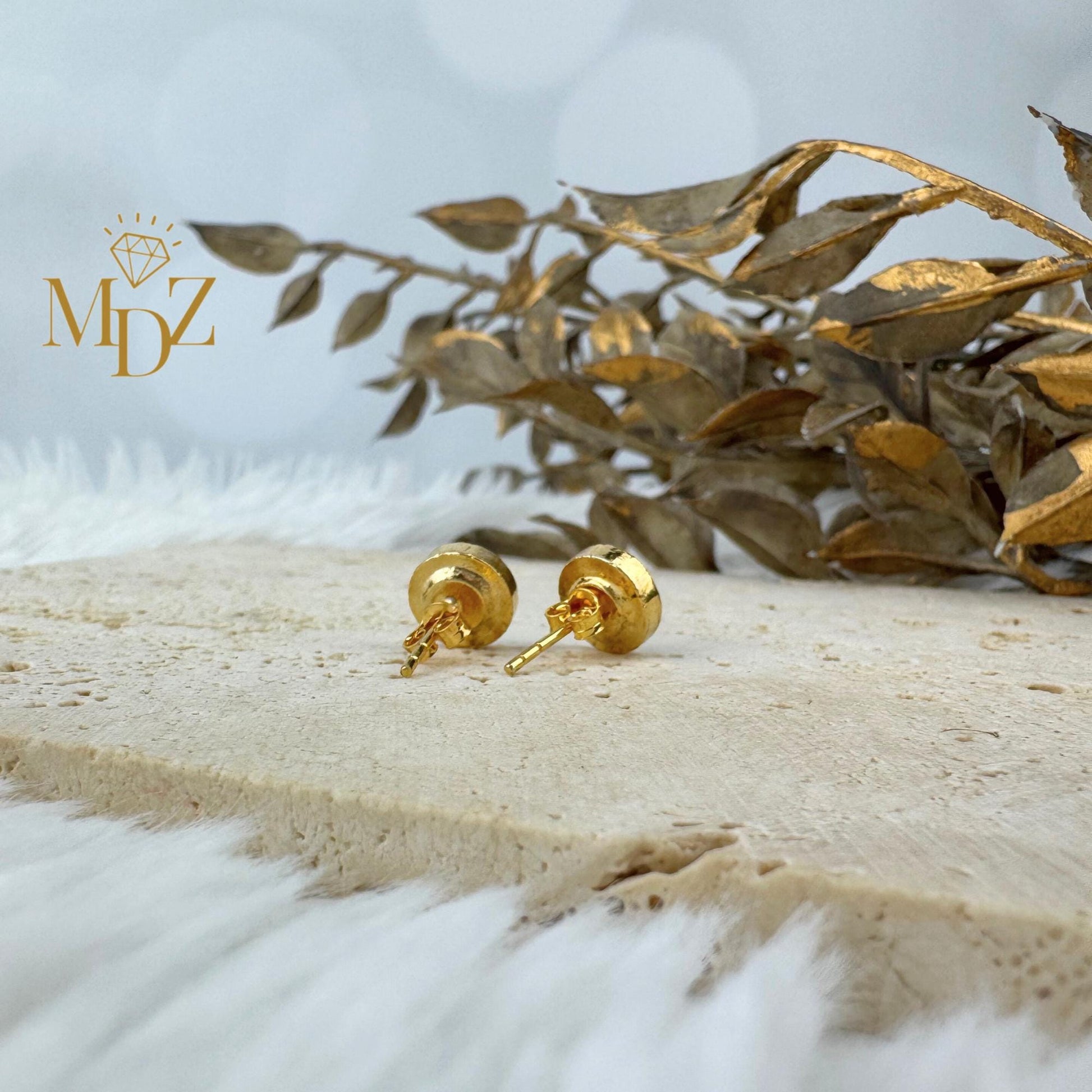 Natural Rainbow Labradorite Stud Earrings