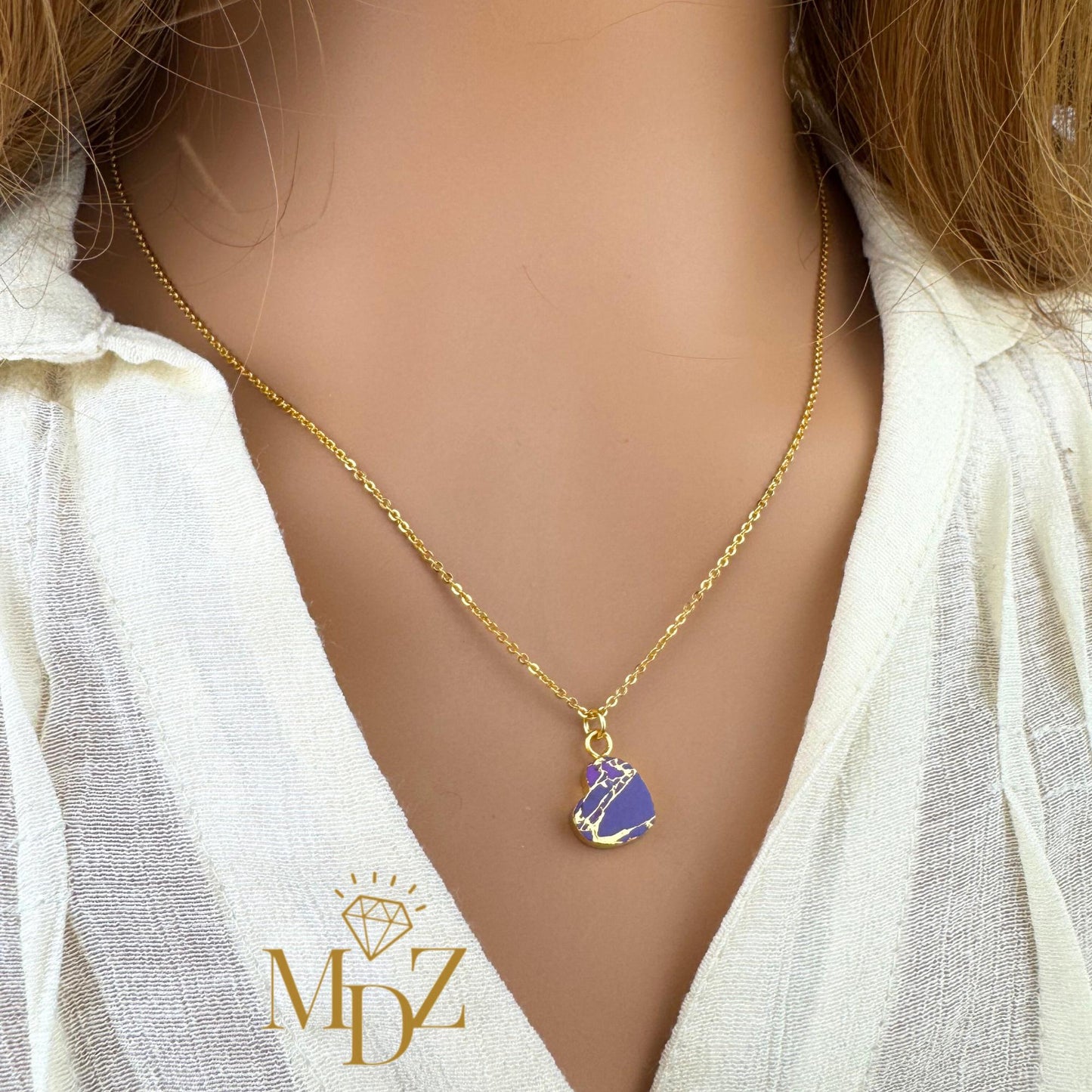 Minimalist Purple Heart Necklace