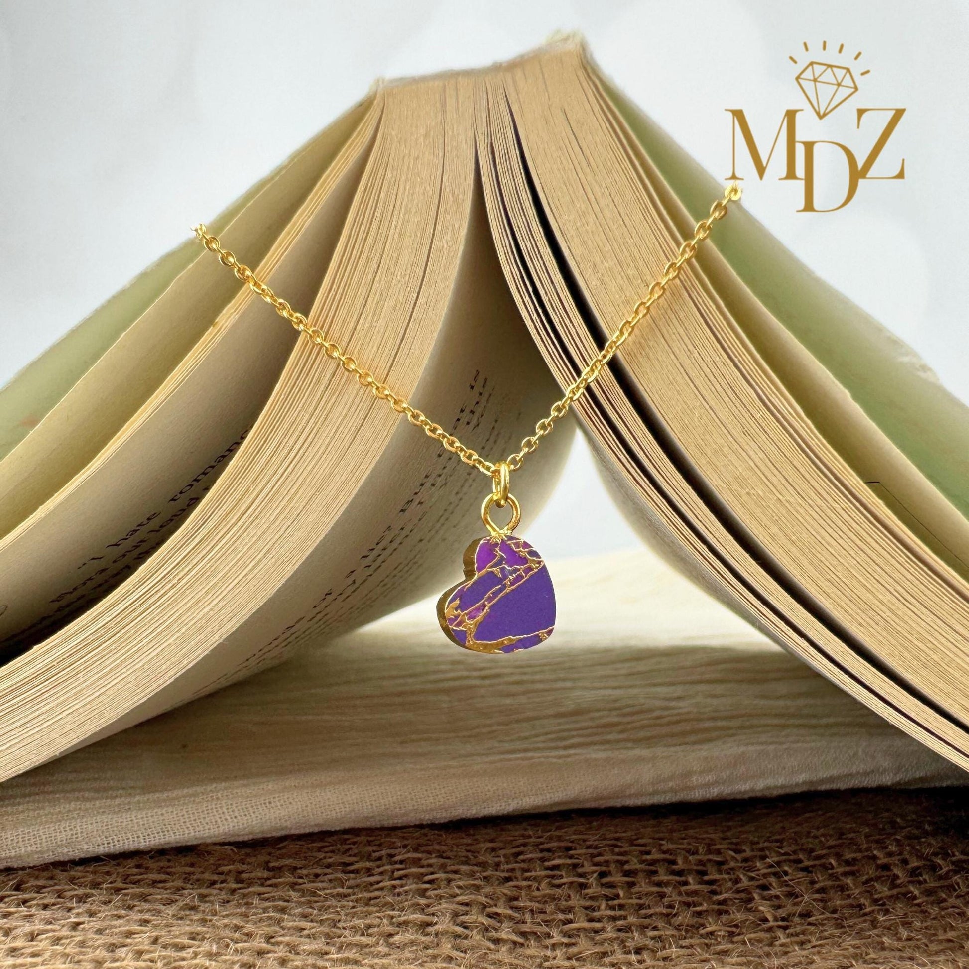 Minimalist Purple Heart Necklace