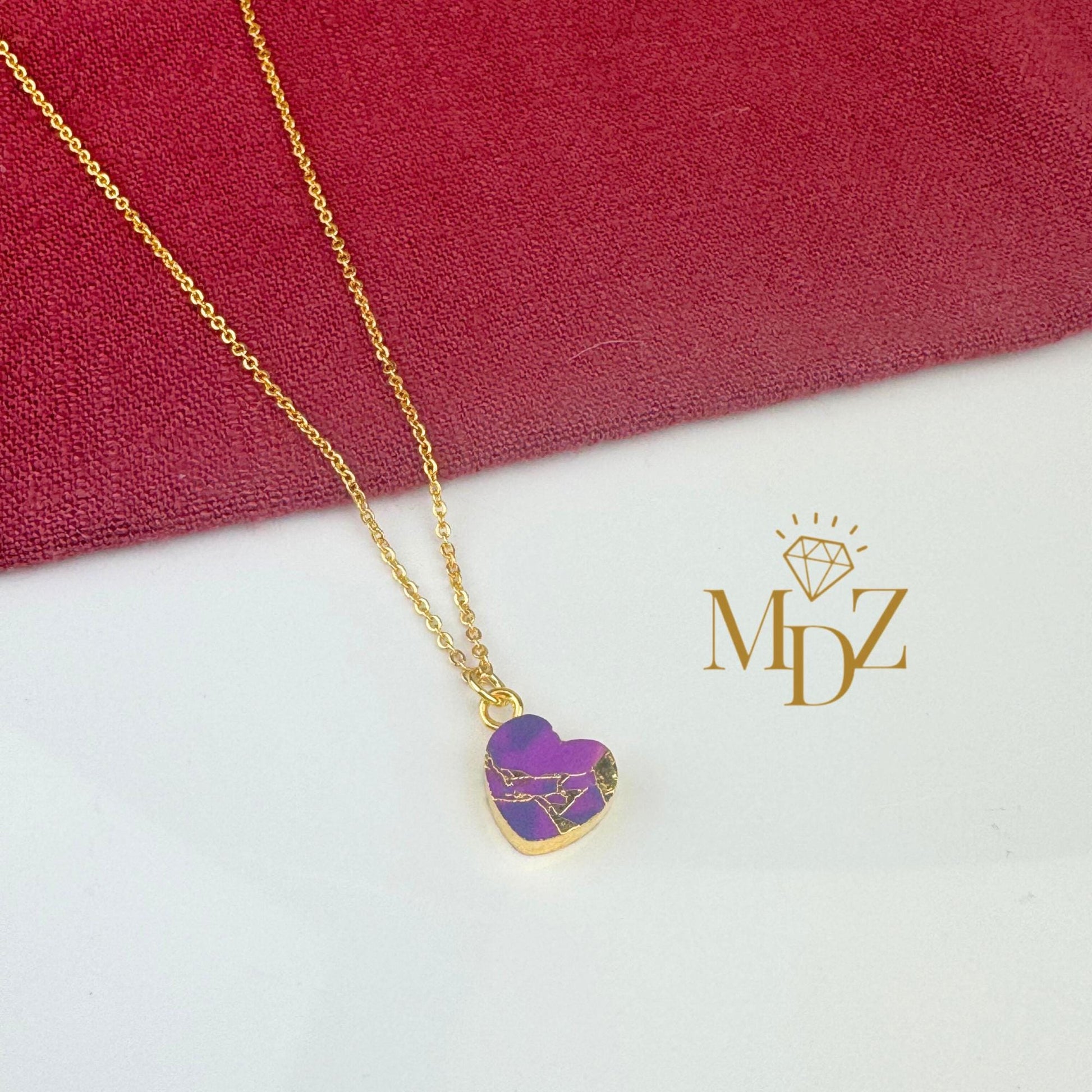 Minimalist Purple Heart Necklace