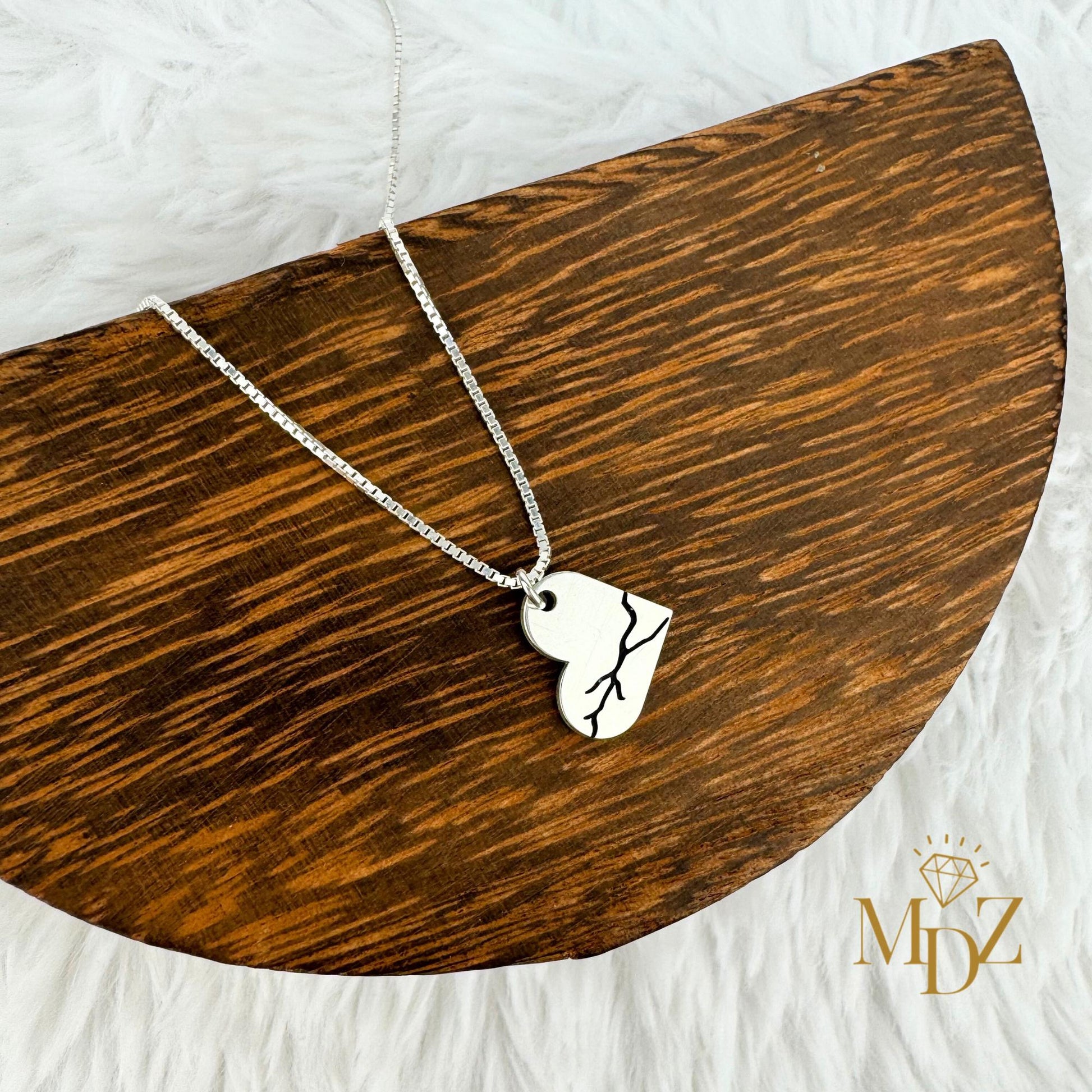 Minimalist Broken Heart Necklace