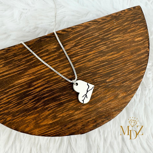 Minimalist Broken Heart Necklace