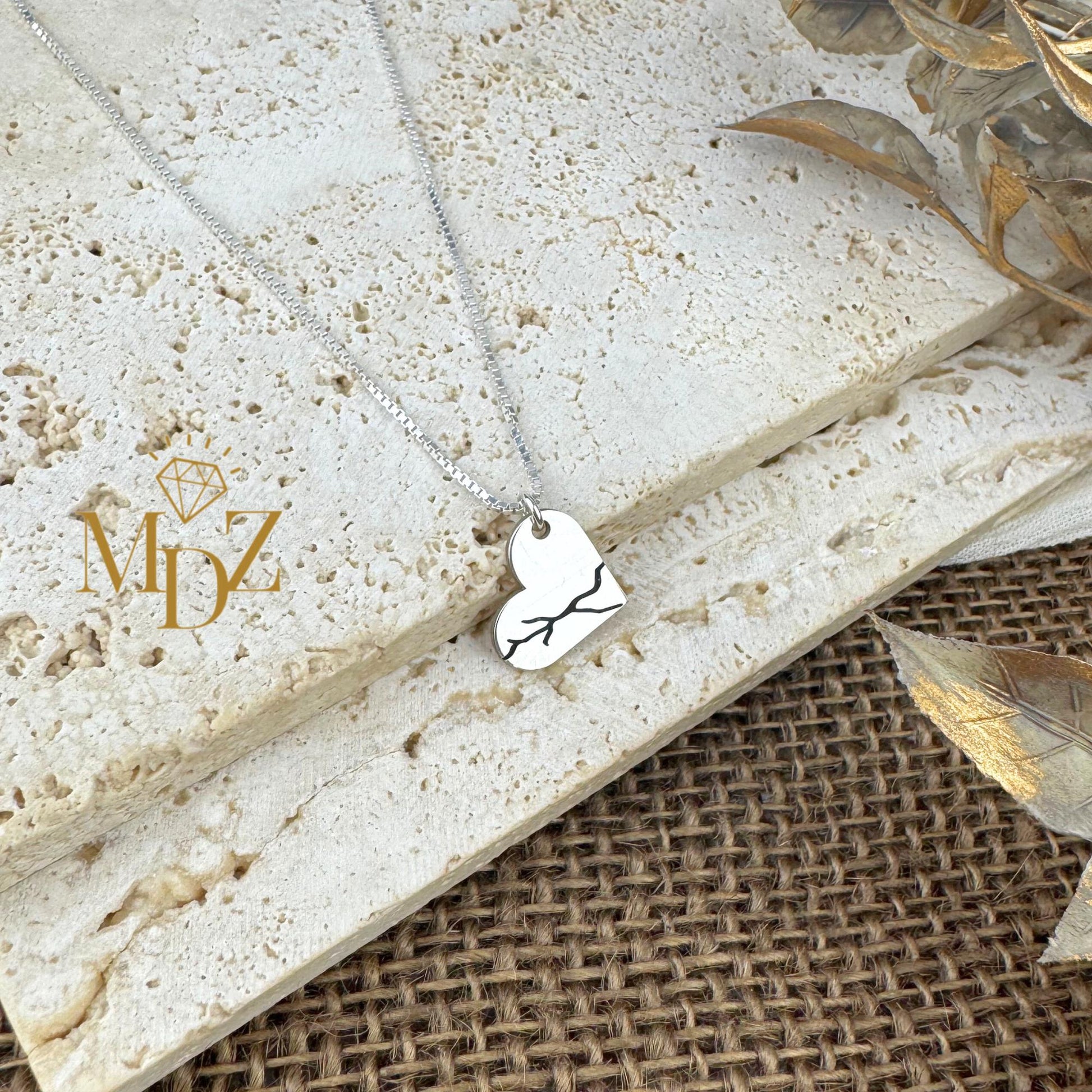 Minimalist Broken Heart Necklace