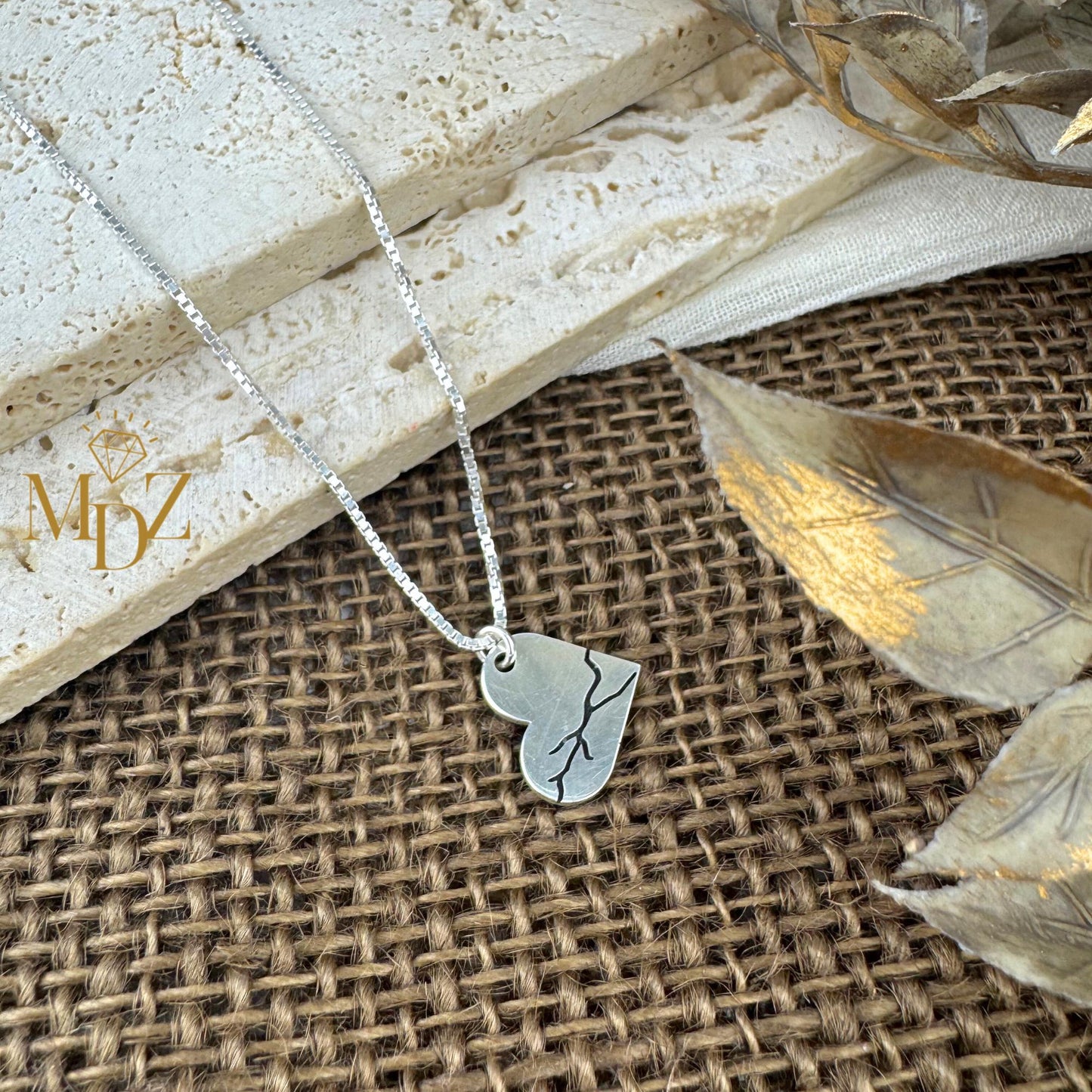 Minimalist Broken Heart Necklace