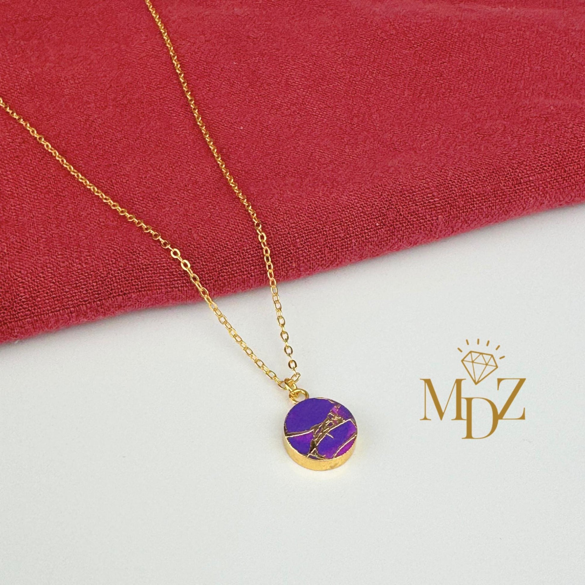 Purple Round Mojave Turquoise Necklace