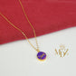 Purple Round Mojave Turquoise Necklace