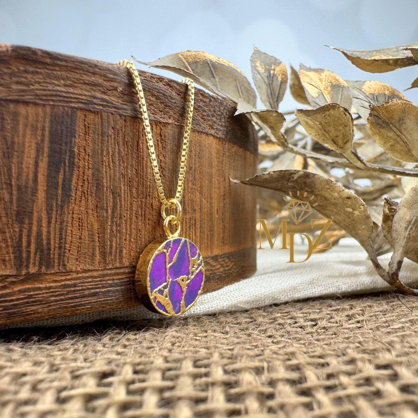 Purple Round Mojave Turquoise Necklace