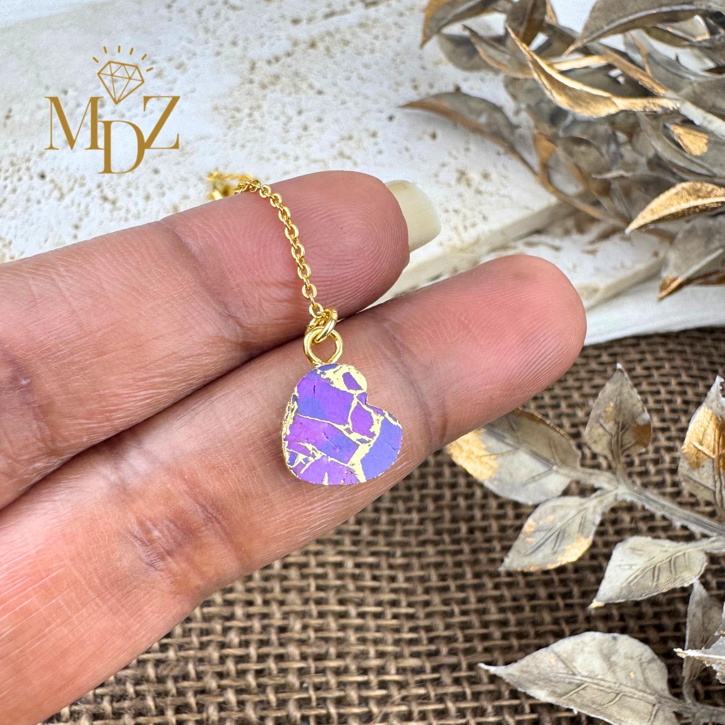 Minimalist Purple Heart Necklace
