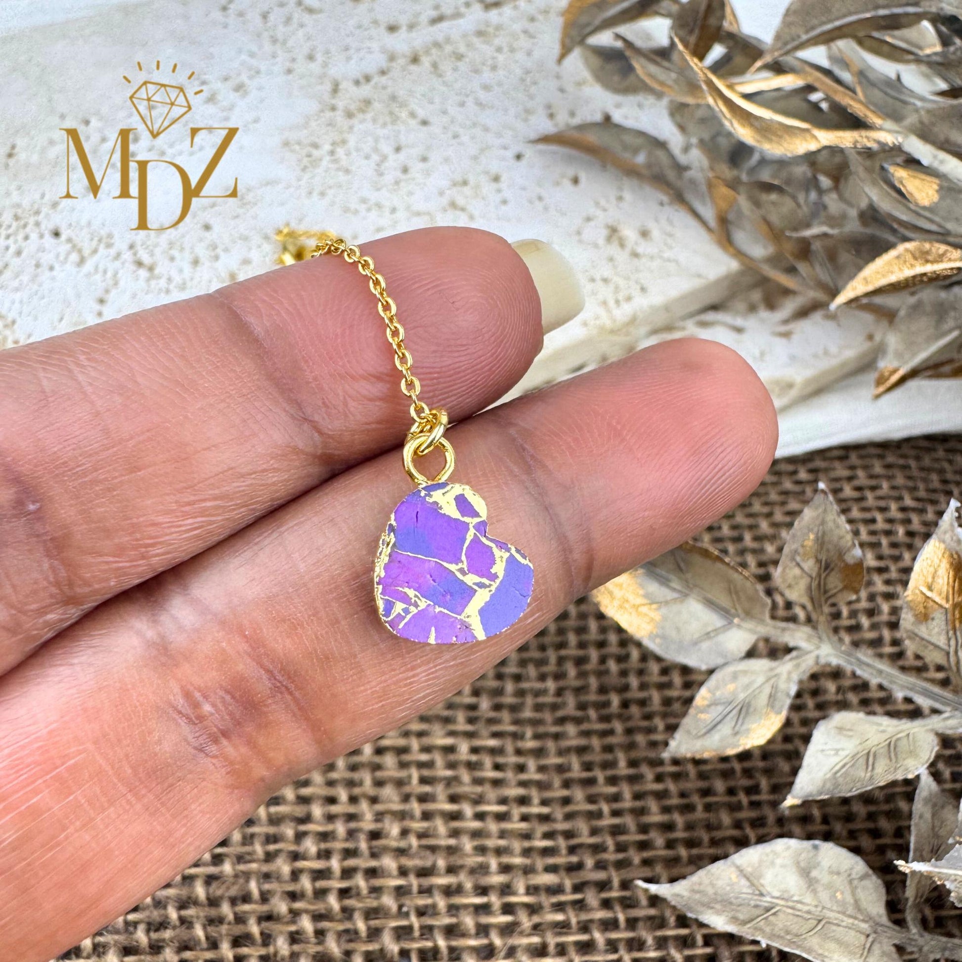 Minimalist Purple Heart Necklace