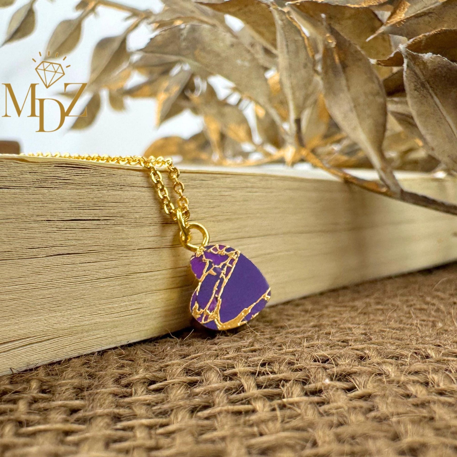 Minimalist Purple Heart Necklace