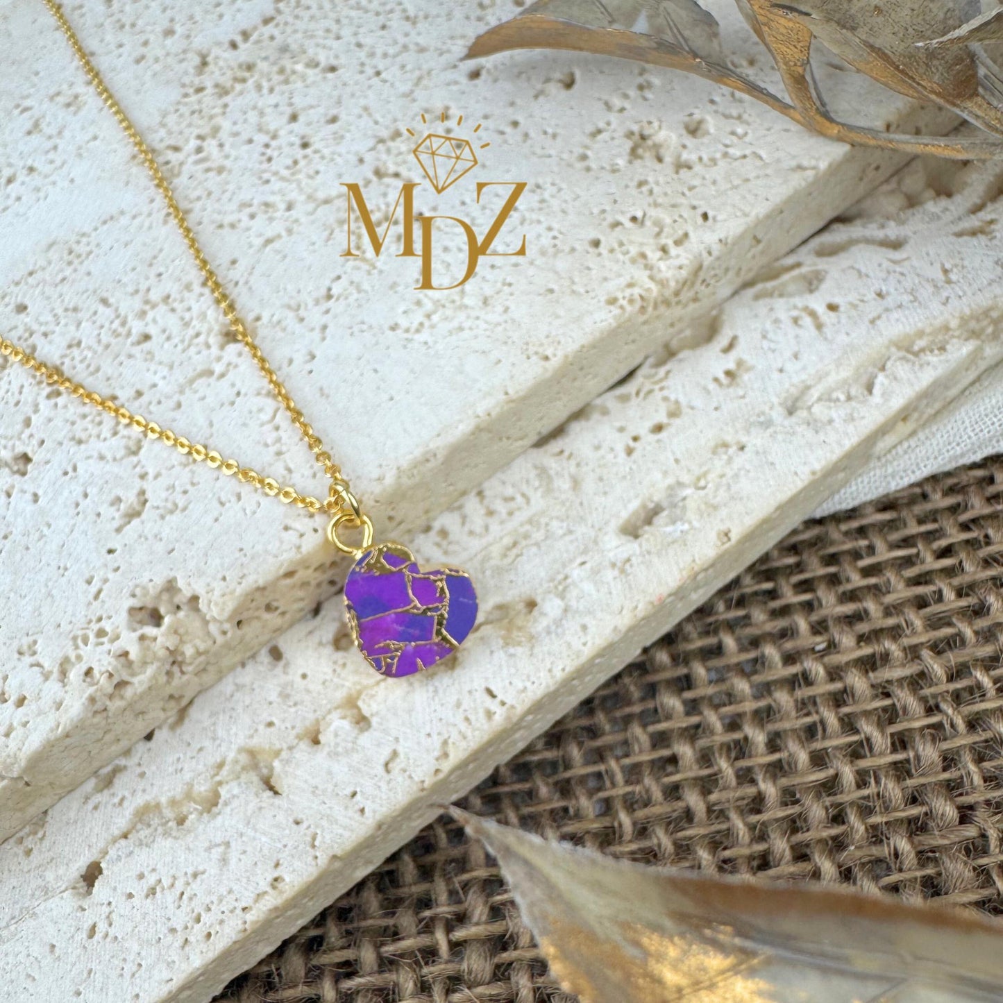 Minimalist Purple Heart Necklace