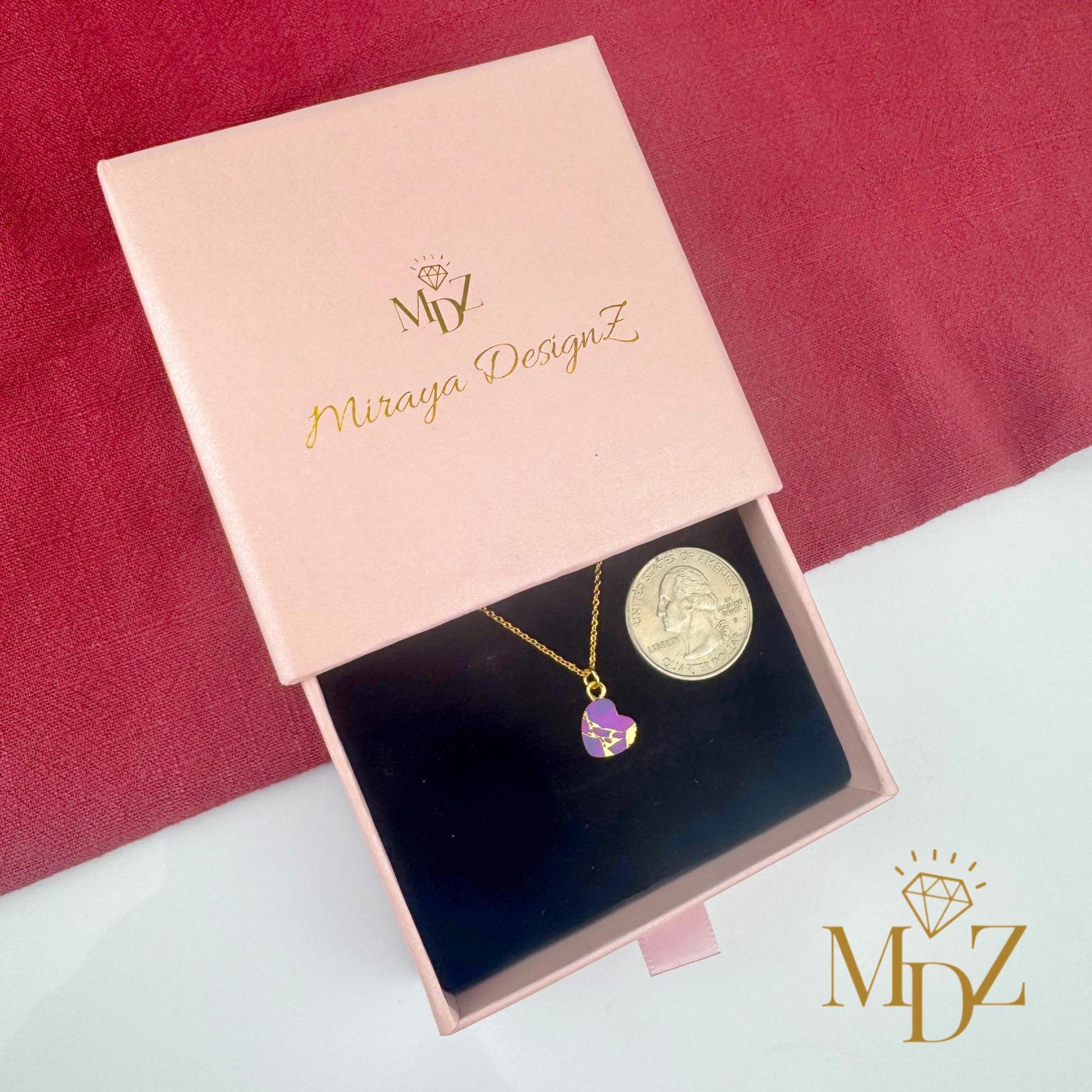 Minimalist Purple Heart Necklace