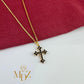 Danity Black CZ Cross Necklace