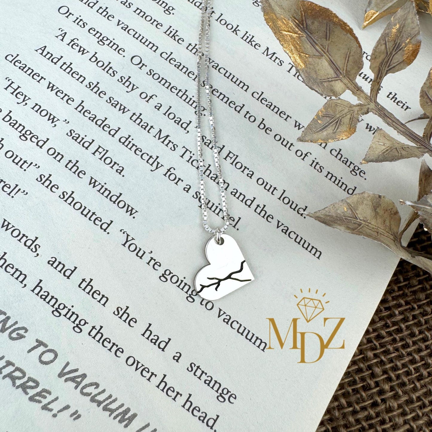 Minimalist Broken Heart Necklace